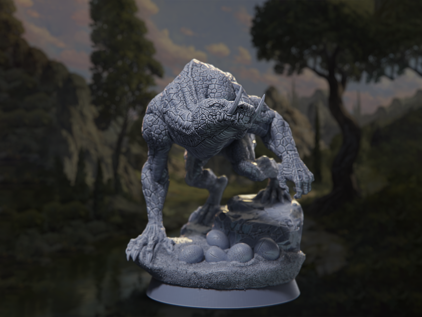 Egg-Watcher - In the Belly of the Serpent - Highly Detailed Resin 8k 3D Printed Miniature