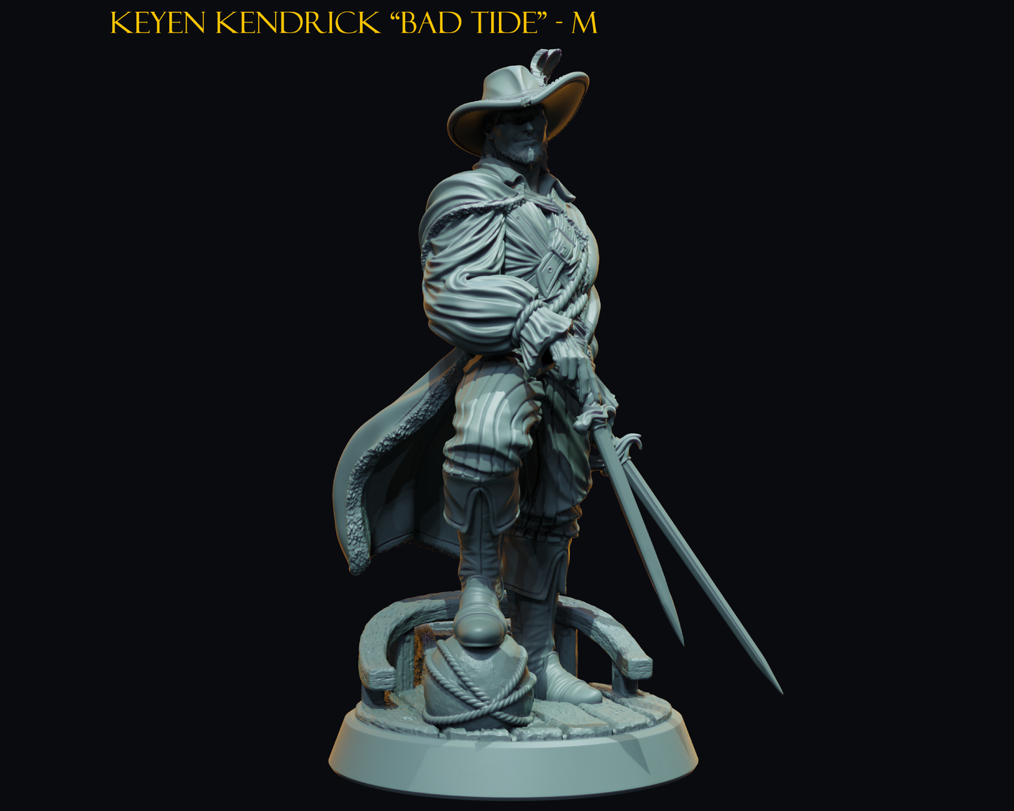 Keyen Kendrick 'Bad Tide' - Curse of the Drowned Crew - Highly Detailed Resin 8k 3D Printed Miniature