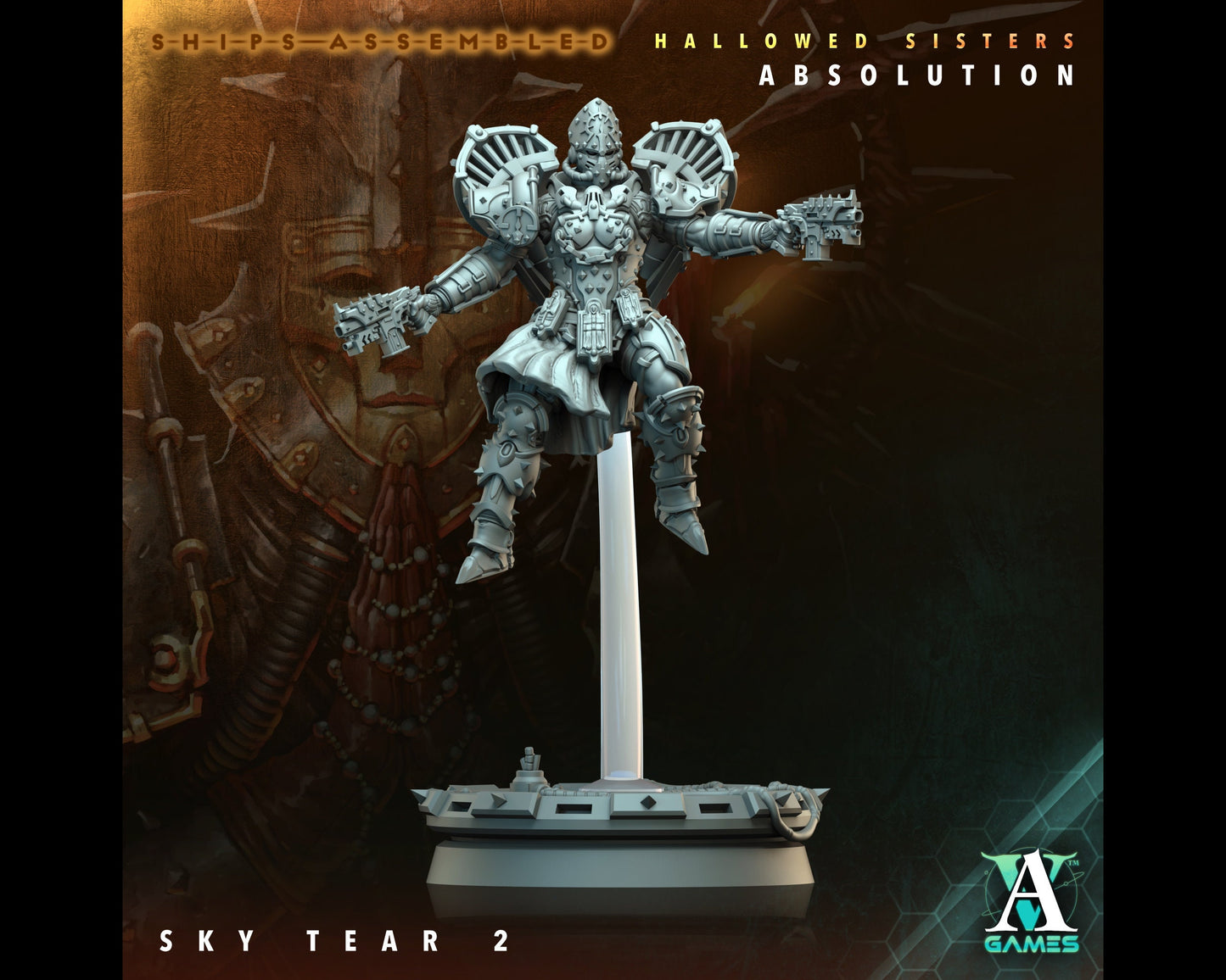 Sky Tear 2 - Hallowed Sisters - Highly Detailed Resin 8k 3D Printed Miniature