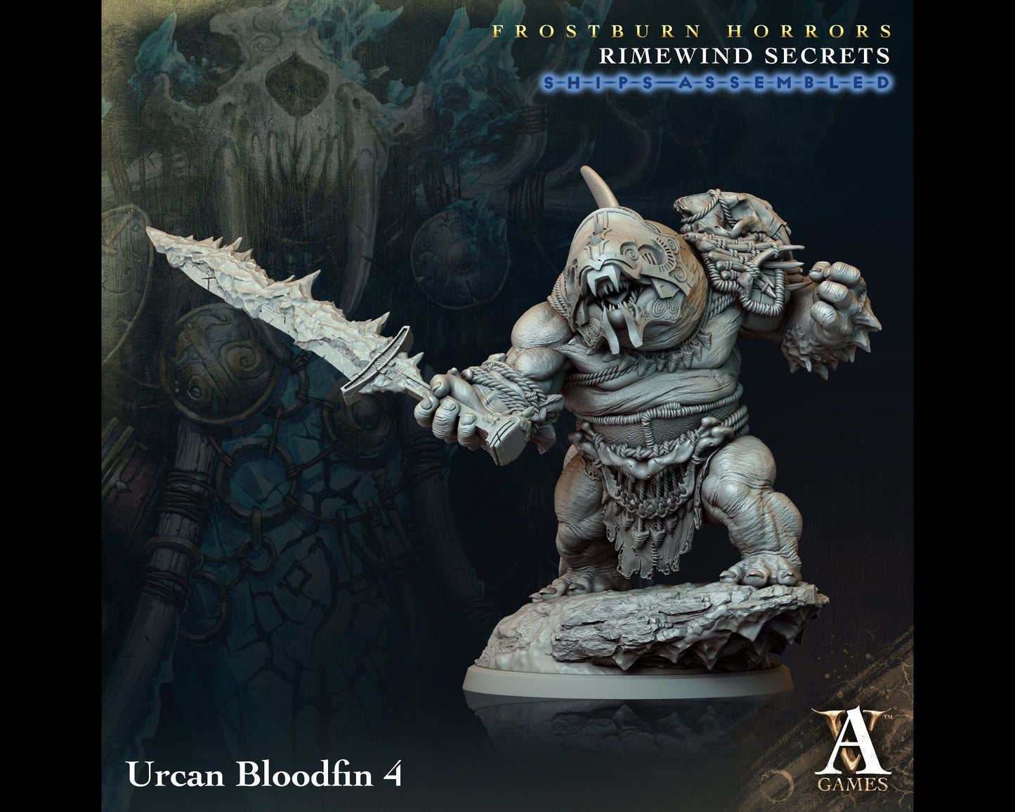 Urcan Bloodfin 4 - Rimewind Secrets - Highly Detailed Resin 8k 3D Printed Miniature