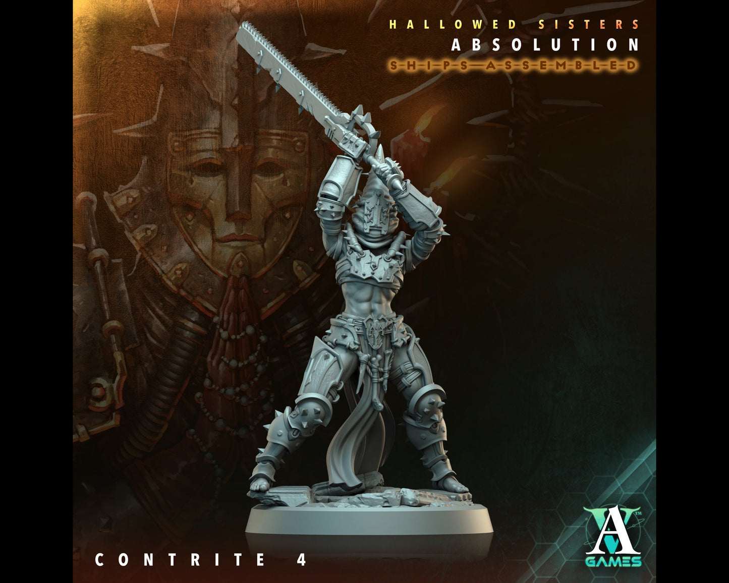 Contrite 4 - Hallowed Sisters - Highly Detailed Resin 8k 3D Printed Miniature