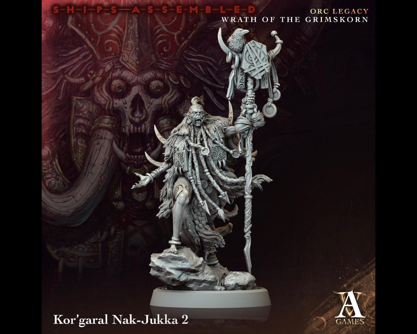 Kor'garal Nak-Jukka 2 - Wrath of the Grimskorn - Highly Detailed Resin 8k 3D Printed Miniature