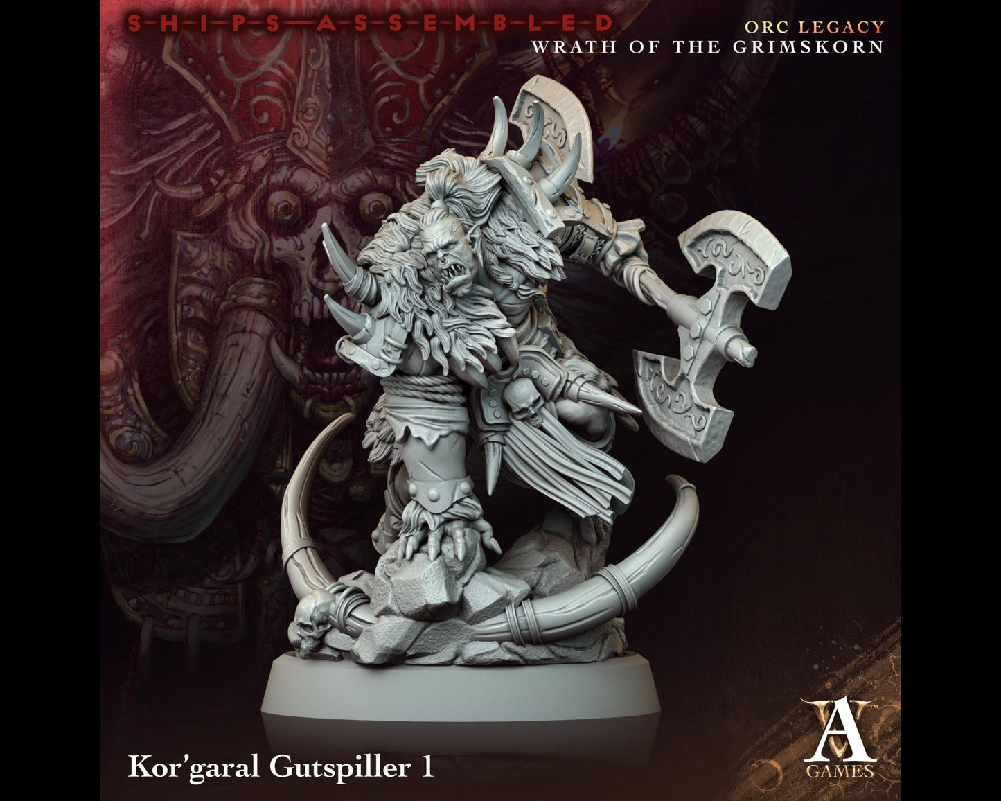 Kor'garal Gutspiller 1 - Wrath of the Grimskorn - Highly Detailed Resin 8k 3D Printed Miniature