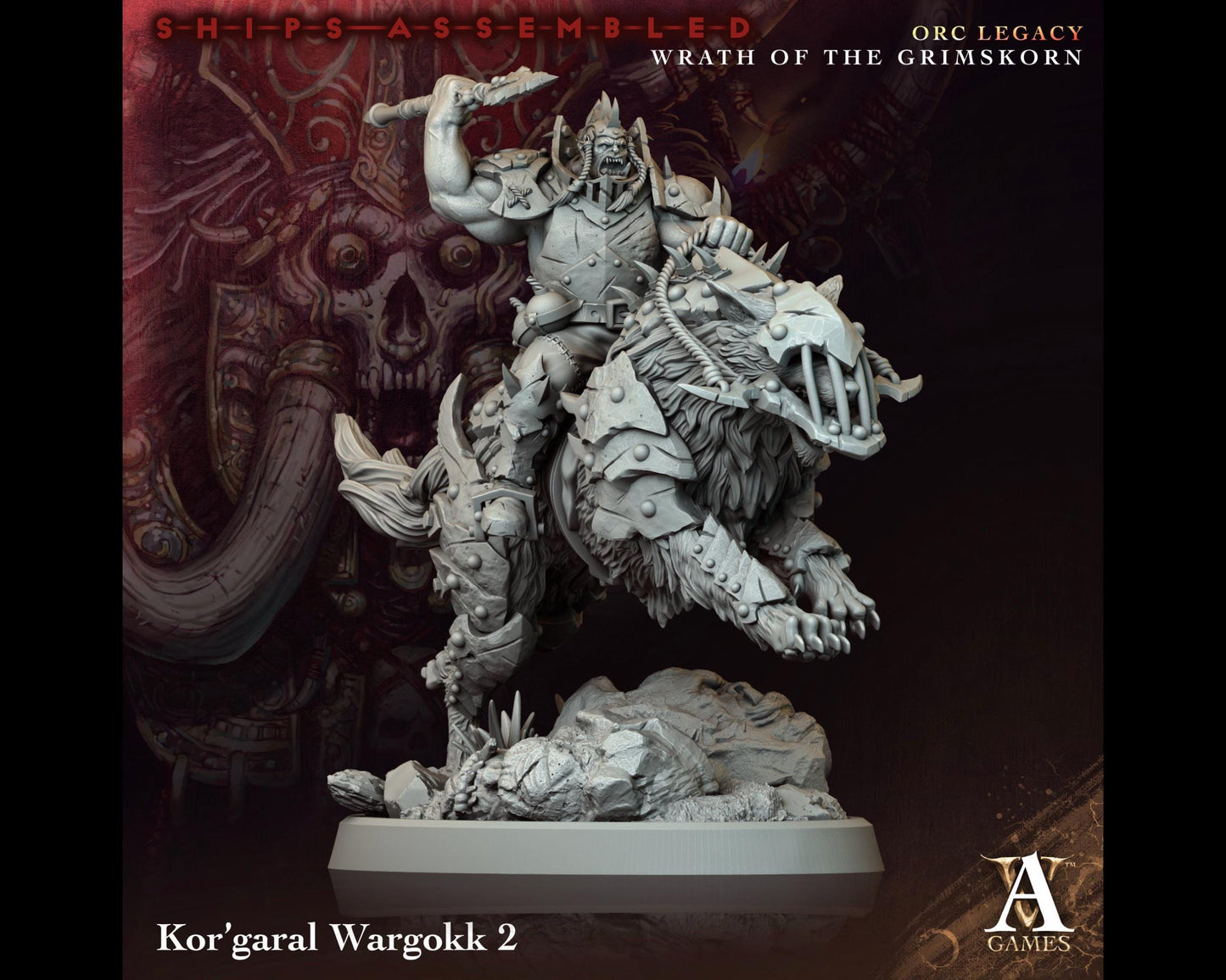 Kor'garal Wargokk 2 - Wrath of the Grimskorn - Highly Detailed Resin 8k 3D Printed Miniature
