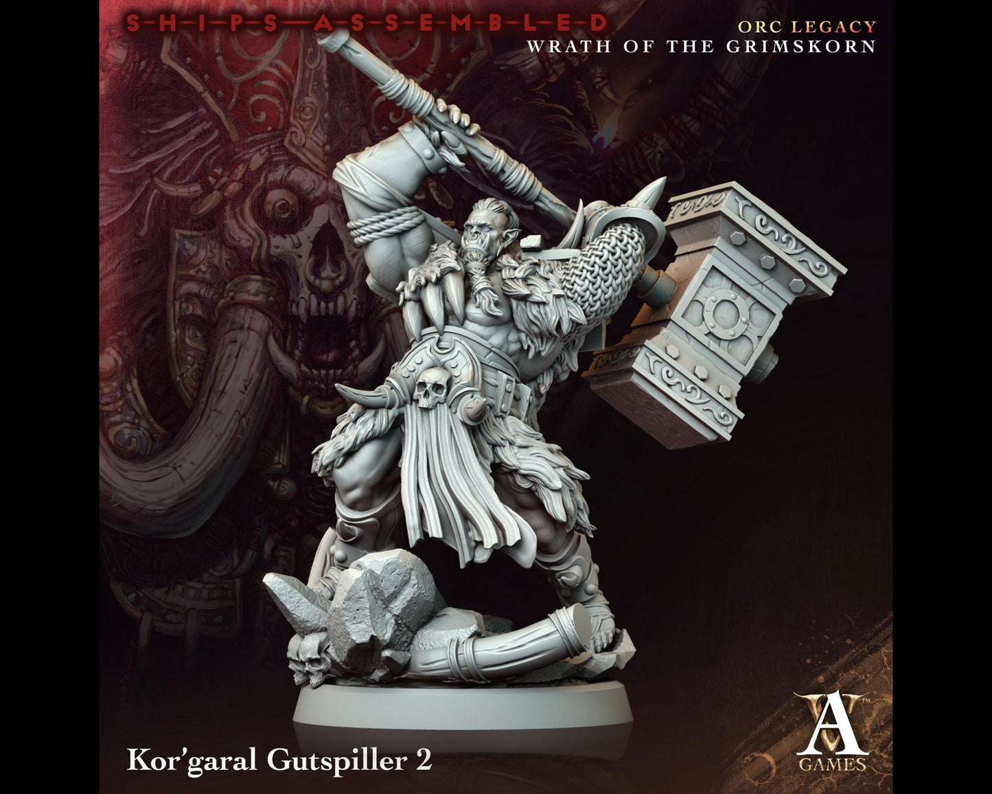 Kor'garal Gutspiller 2 - Wrath of the Grimskorn - Highly Detailed Resin 8k 3D Printed Miniature