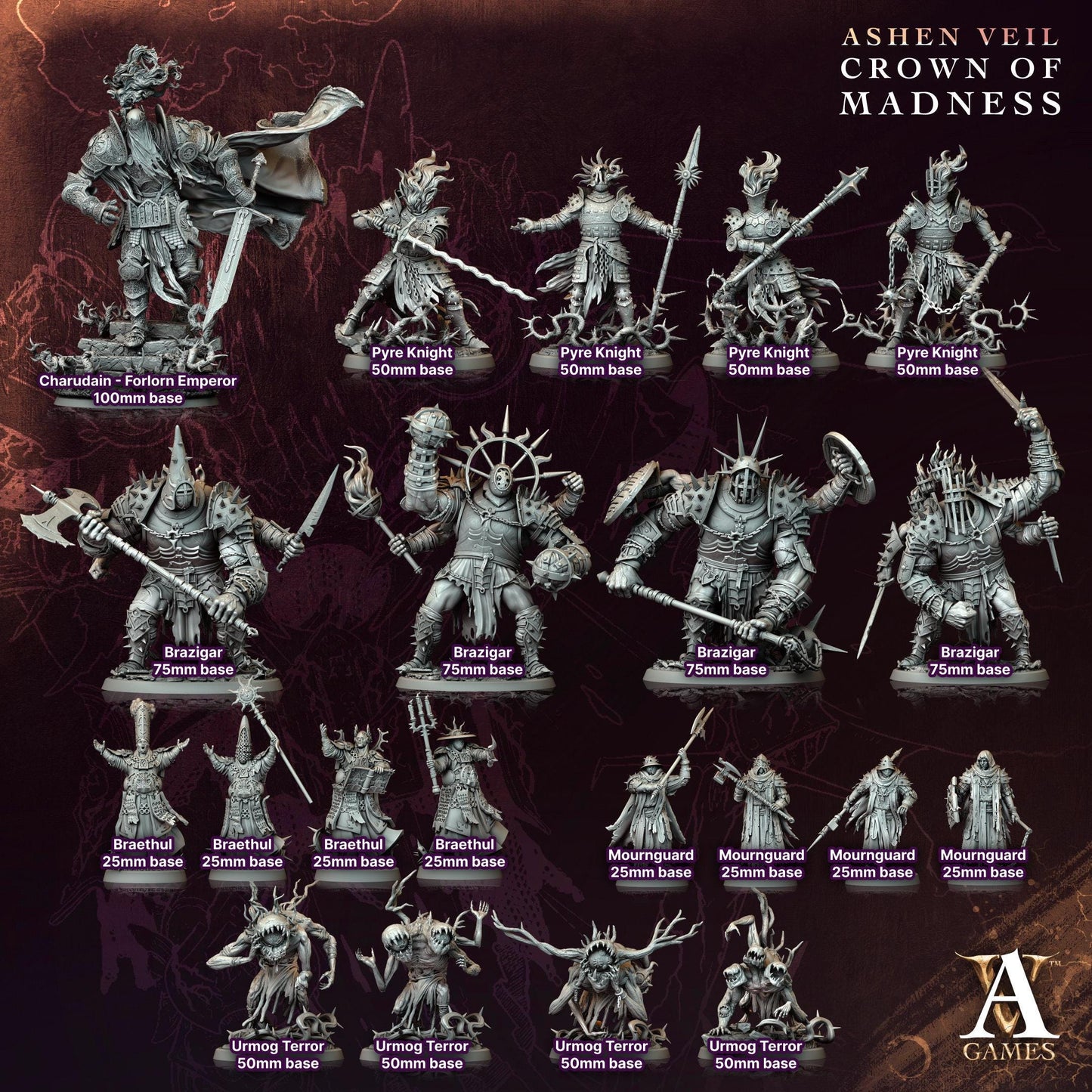 Mournguard 4 - Crown of Madness - Highly Detailed Resin 8k 3D Printed Miniature