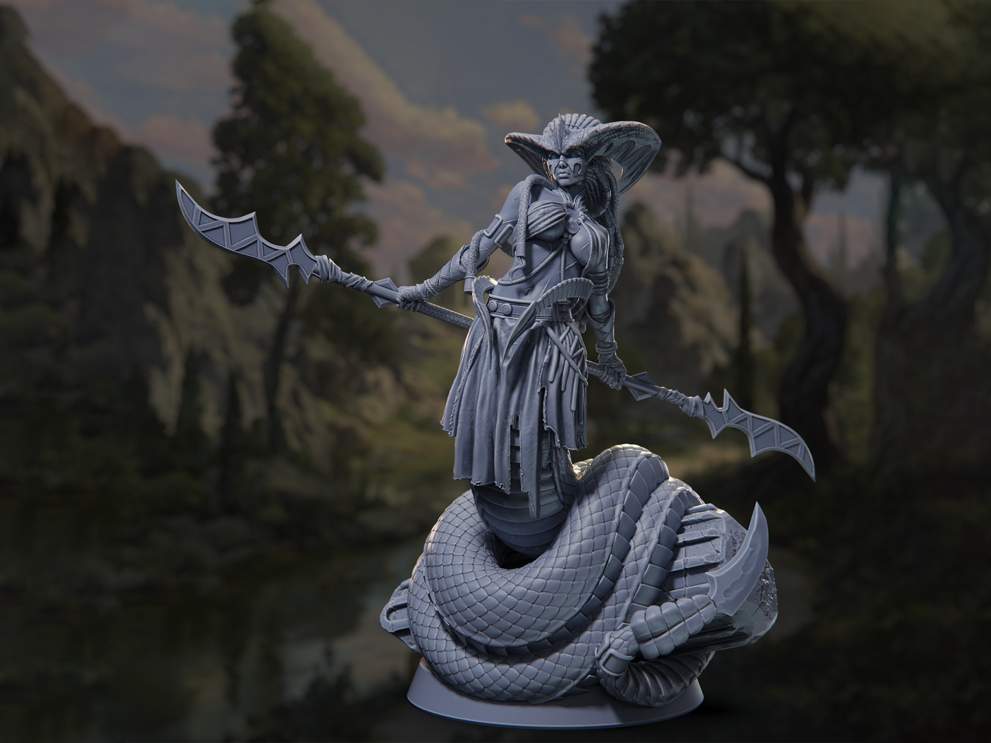 Yuan-Ti Nightmare Speaker - In the Belly of the Serpent - Highly Detailed Resin 8k 3D Printed Miniature