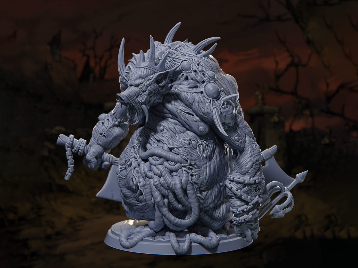 The Swine King - Horrors of the Old Road - Highly Detailed Resin 8k 3D Printed Miniature