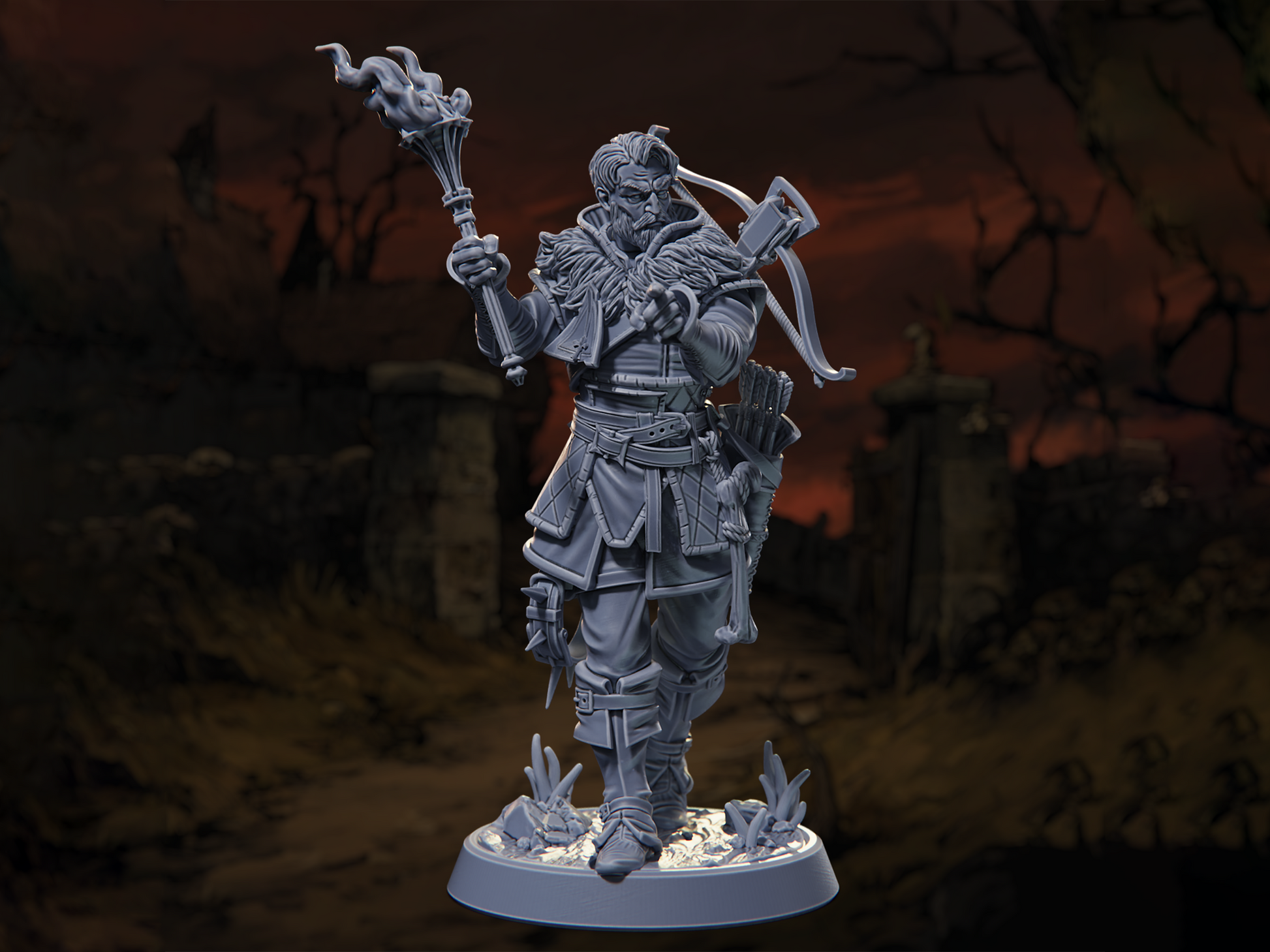 The Houndmaster - Horrors of the Old Road - Highly Detailed Resin 8k 3D Printed Miniature