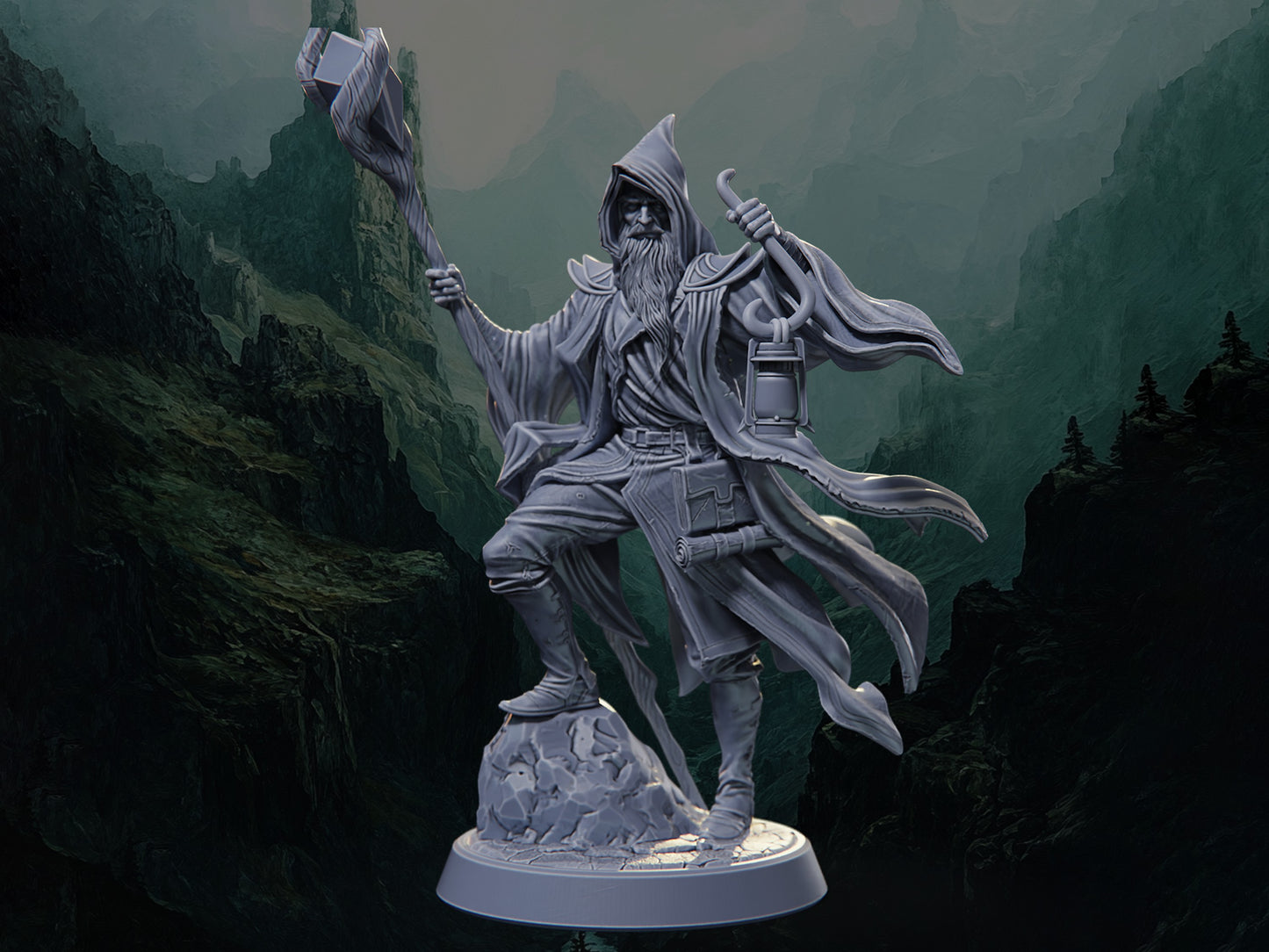 The Gray Pilgrim - The Blackspire Peak - Highly Detailed Resin 8k 3D Printed Miniature
