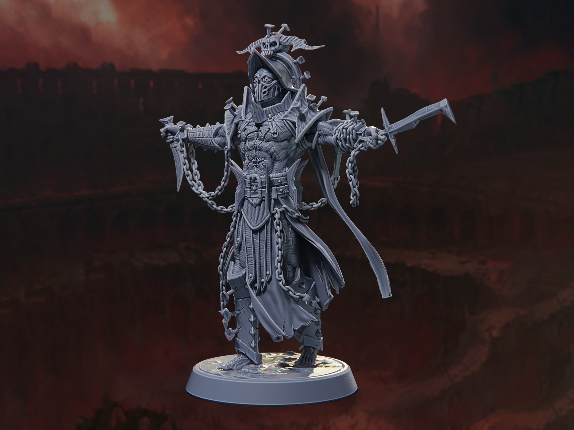 Cultist Gladiator - The Blood Arena - Highly Detailed Resin 8k 3D Printed Miniature