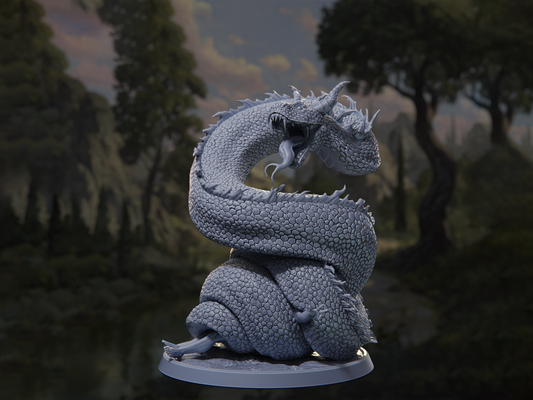 Demon Serpent - In the Belly of the Serpent - Highly Detailed Resin 8k 3D Printed Miniature