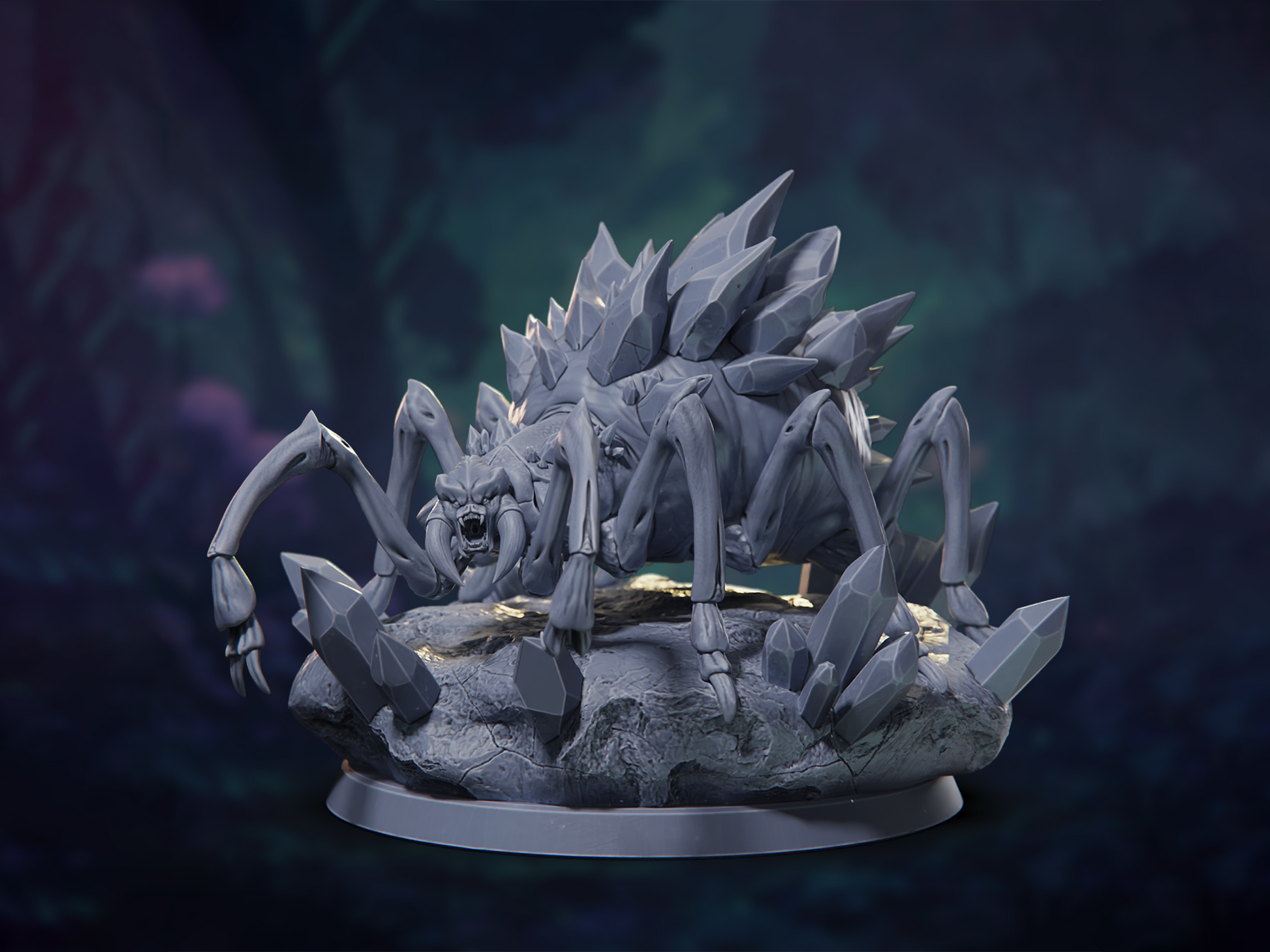 Amethyst Spider - The Silk Dynasty - Highly Detailed Resin 8k 3D Printed Miniature