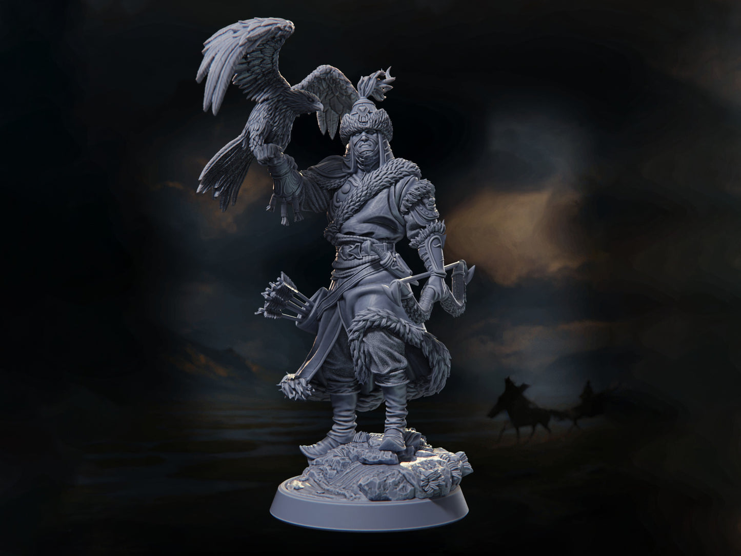 Khanto'kal, the Falcon-Eye (HERO) - Warriors of the Steppes - Highly Detailed Resin 8k 3D Printed Miniature