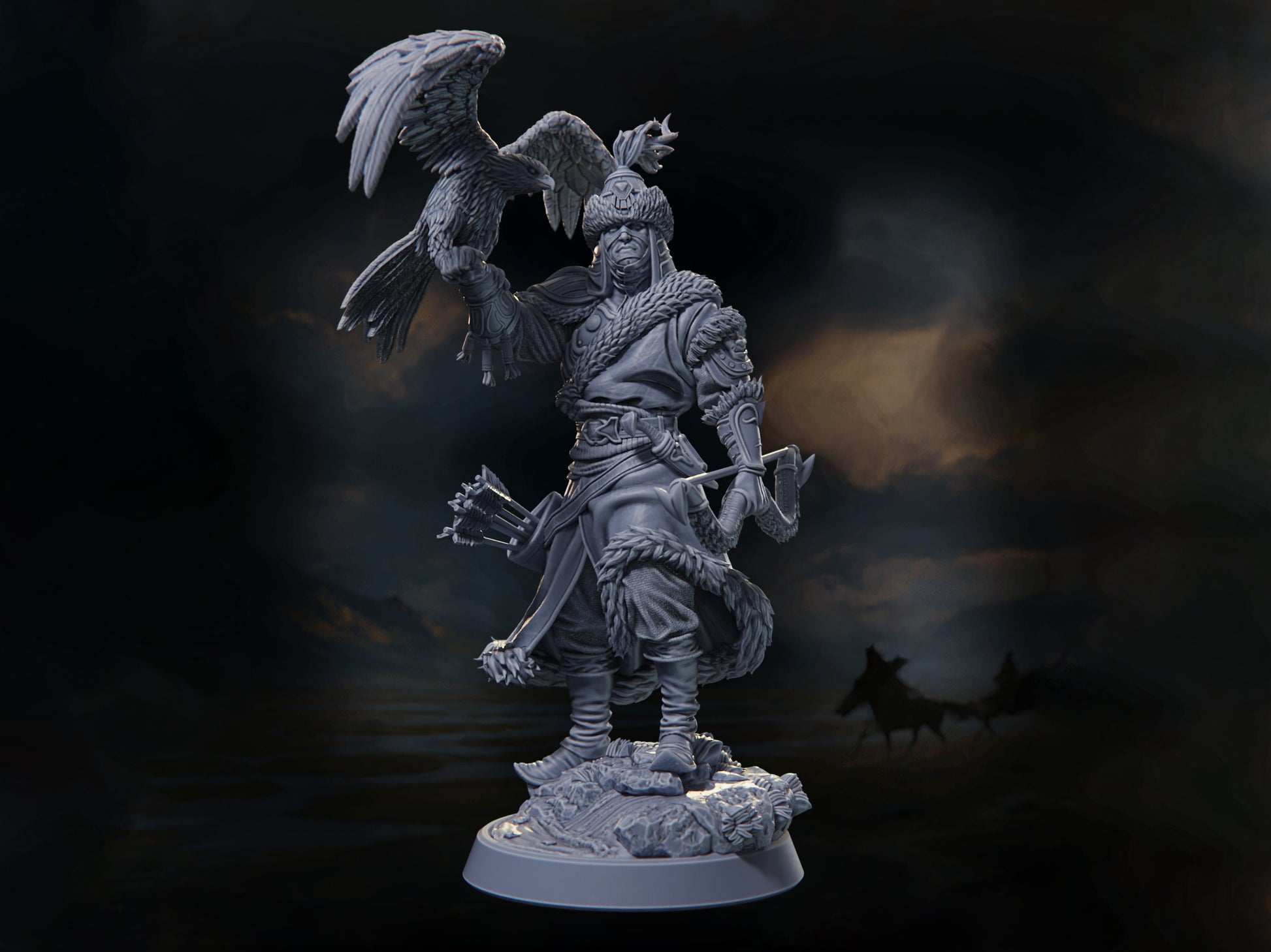 Khanto'kal, the Falcon-Eye (HERO) - Warriors of the Steppes - Highly Detailed Resin 8k 3D Printed Miniature