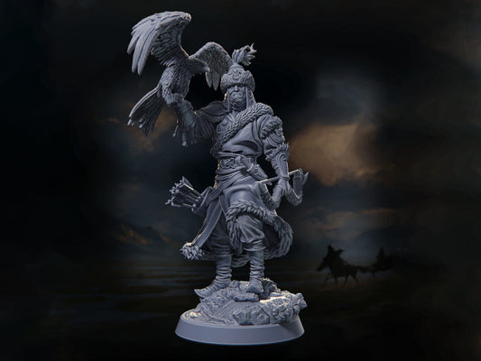 Khanto'kal, the Falcon-Eye (HERO) - Warriors of the Steppes - Highly Detailed Resin 8k 3D Printed Miniature