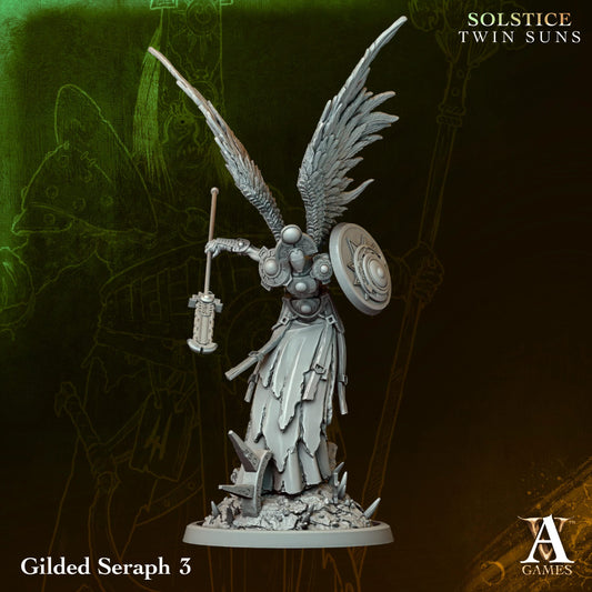 Gilded Seraph 03 - Twin Suns - Highly Detailed Resin 8k 3D Printed Miniature