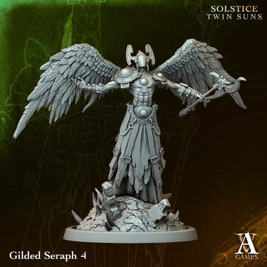 Gilded Seraph 04 - Twin Suns - Highly Detailed Resin 8k 3D Printed Miniature