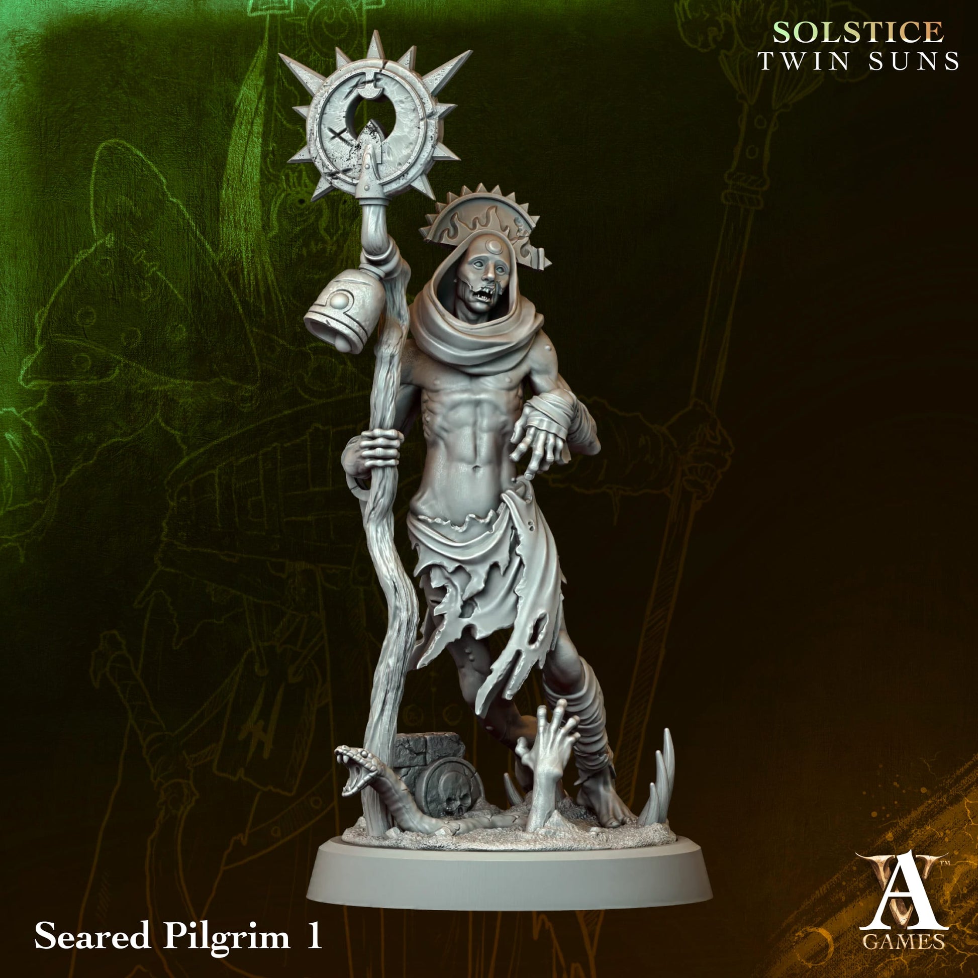 Seared Pilgrim 01 - Twin Suns - Highly Detailed Resin 8k 3D Printed Miniature