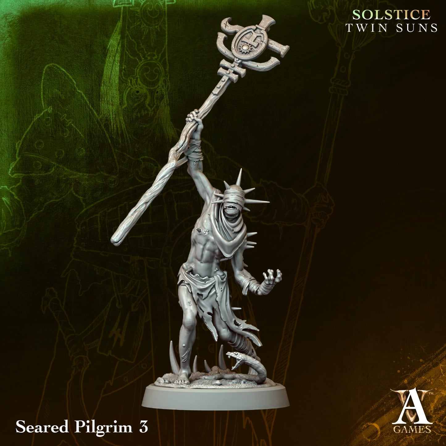 Seared Pilgrim 03 - Twin Suns - Highly Detailed Resin 8k 3D Printed Miniature