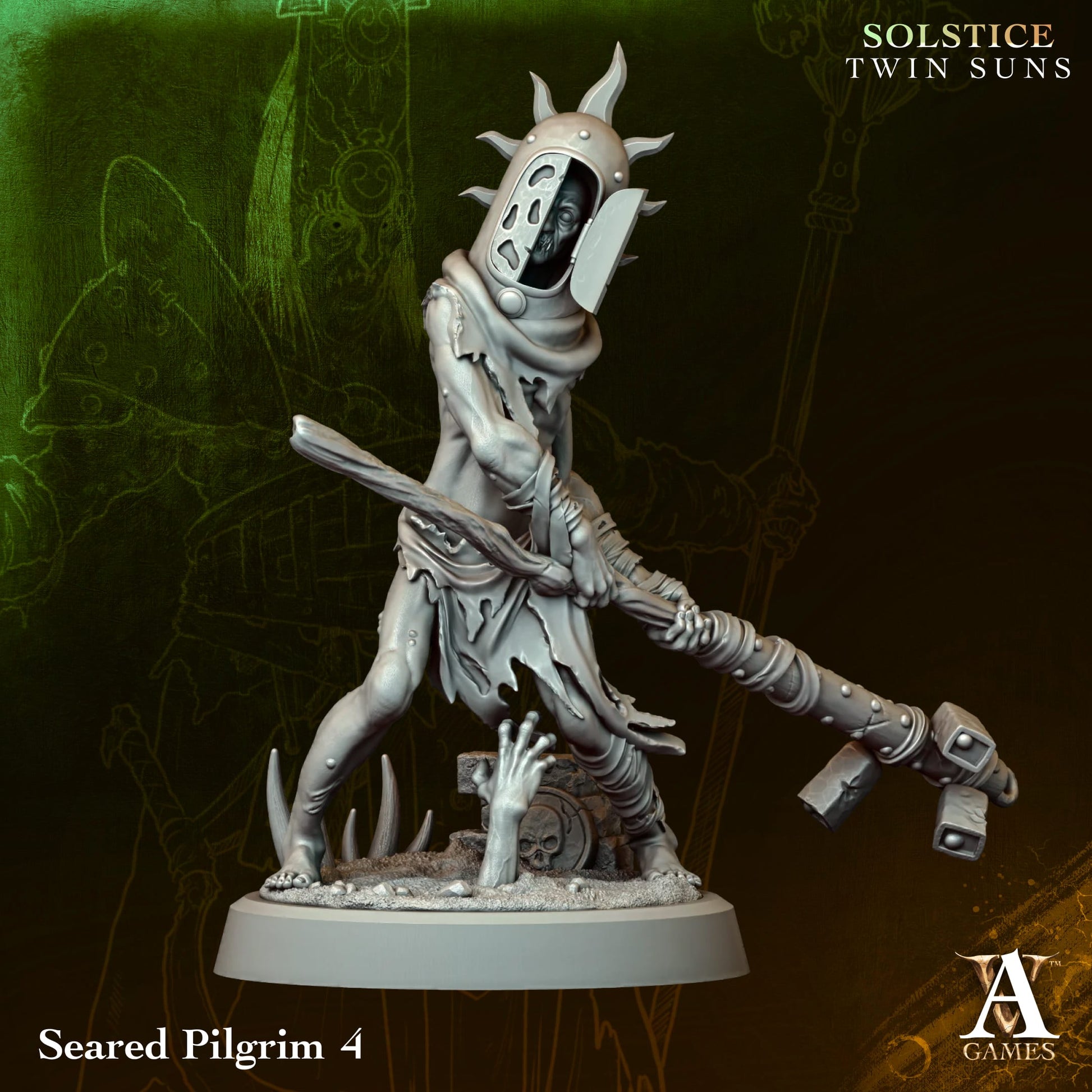 Seared Pilgrim 04 - Twin Suns - Highly Detailed Resin 8k 3D Printed Miniature