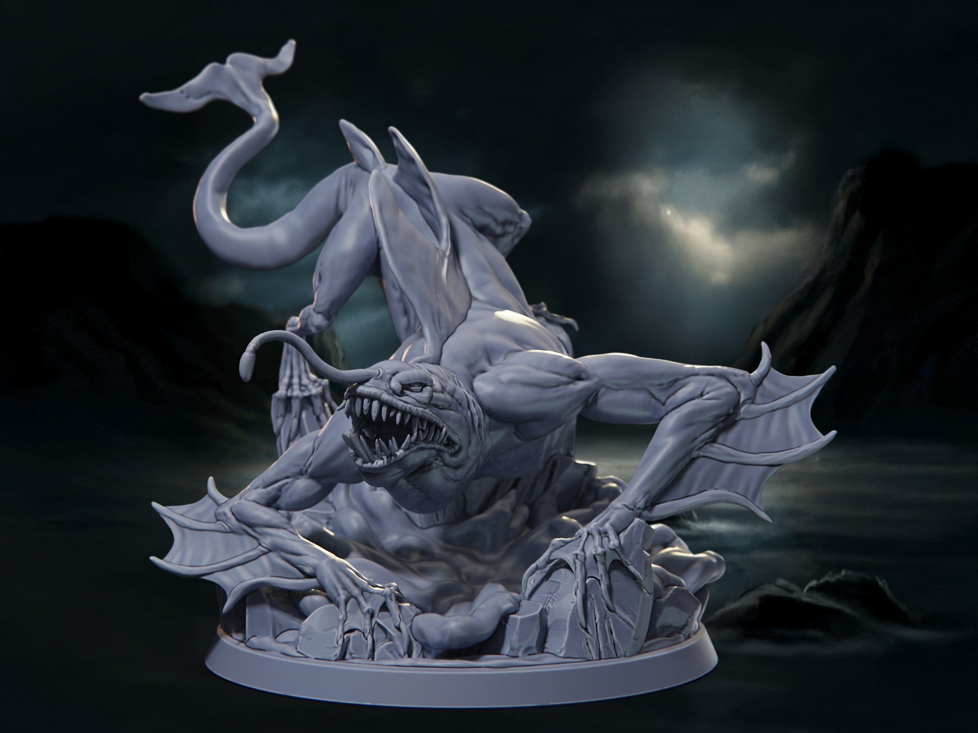 Sea Devil - The Azura Islands - Highly Detailed Resin 8k 3D Printed Miniature