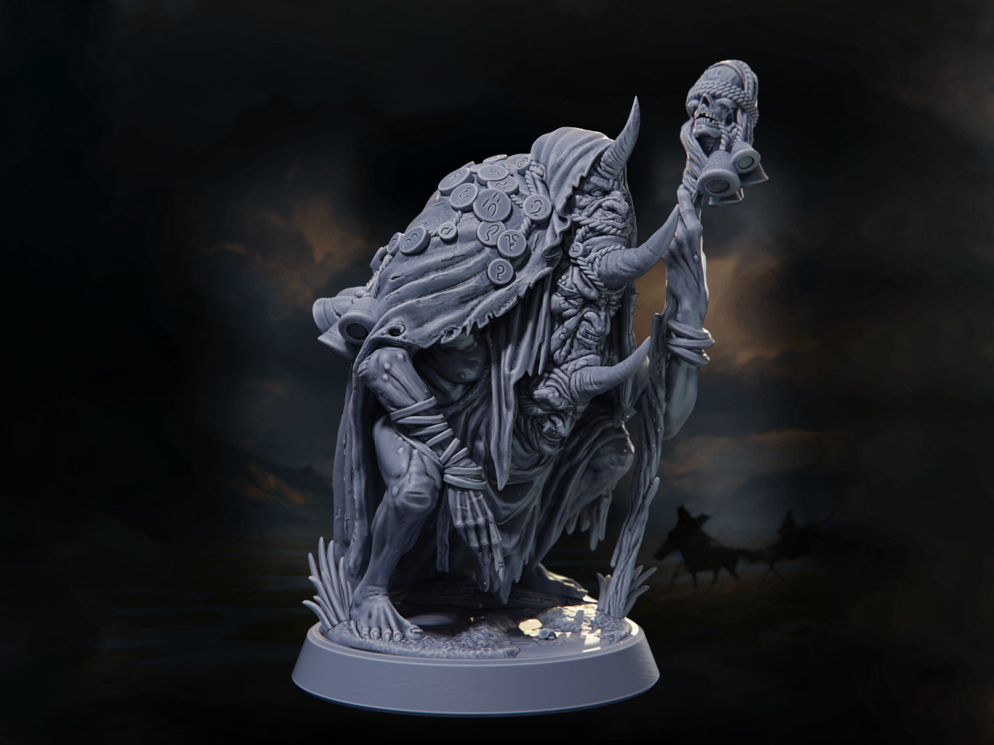 Three Headed Hag - Warriors of the Steppes - Highly Detailed Resin 8k 3D Printed Miniature