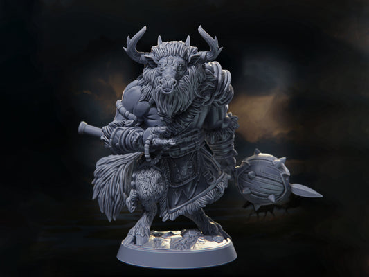Yak-Folk Warrior - Warriors of the Steppes - Highly Detailed Resin 8k 3D Printed Miniature