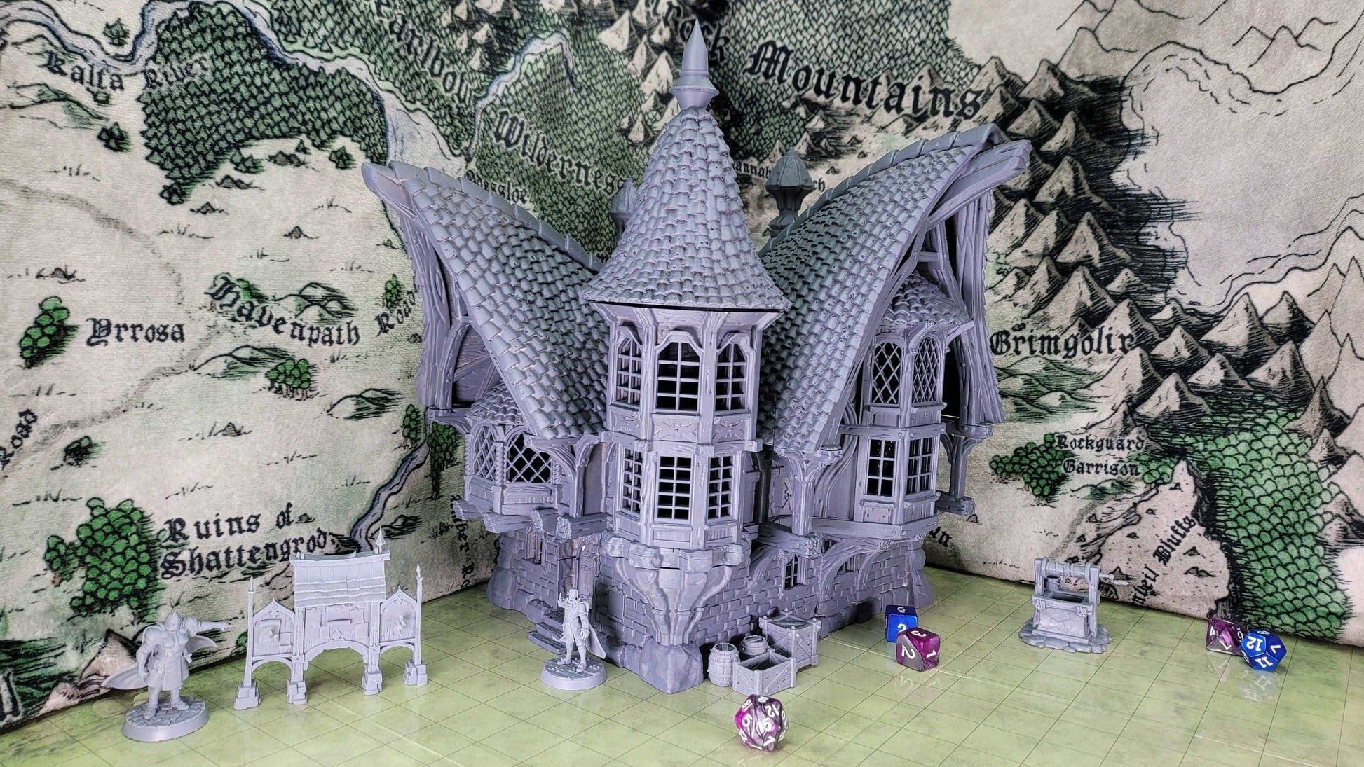 Large Mansion (DIY or Finished) - Playable D&D Terrain/Scenery (City of Firwood)