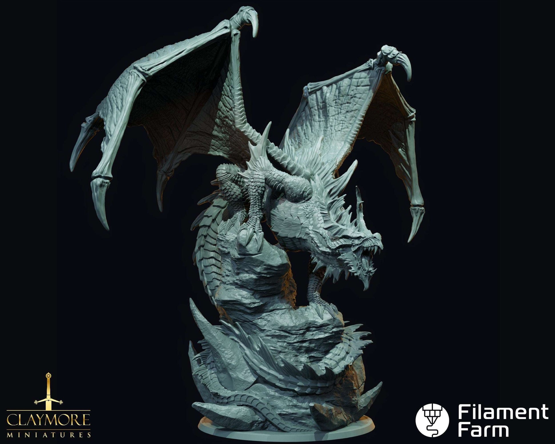 Ancient Red Dragon - Highly Detailed Resin 3D Printed Miniature