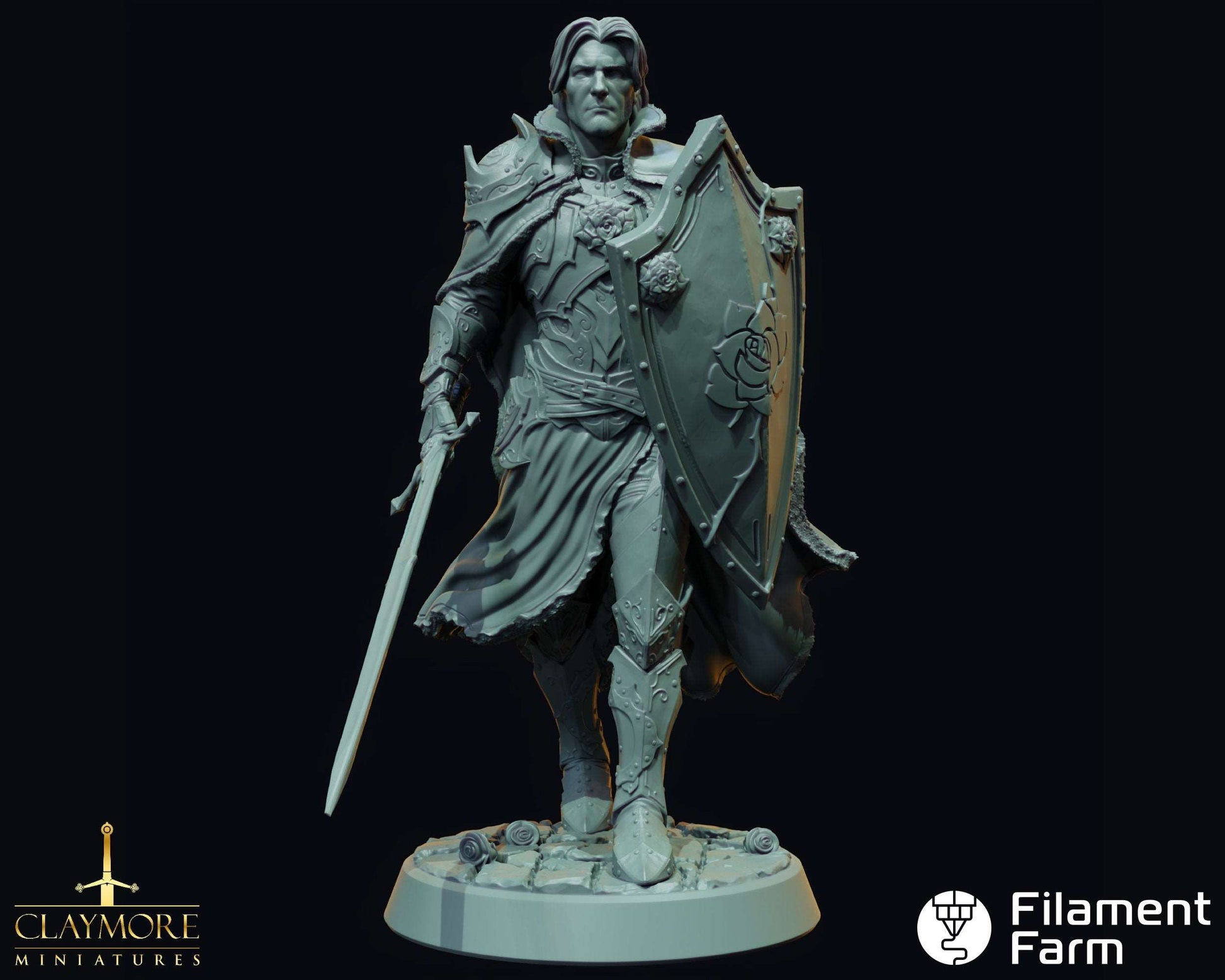 Bastian The Rose Knight - Calling of the Dragon Queen - Highly Detailed Resin 3D Printed Miniature