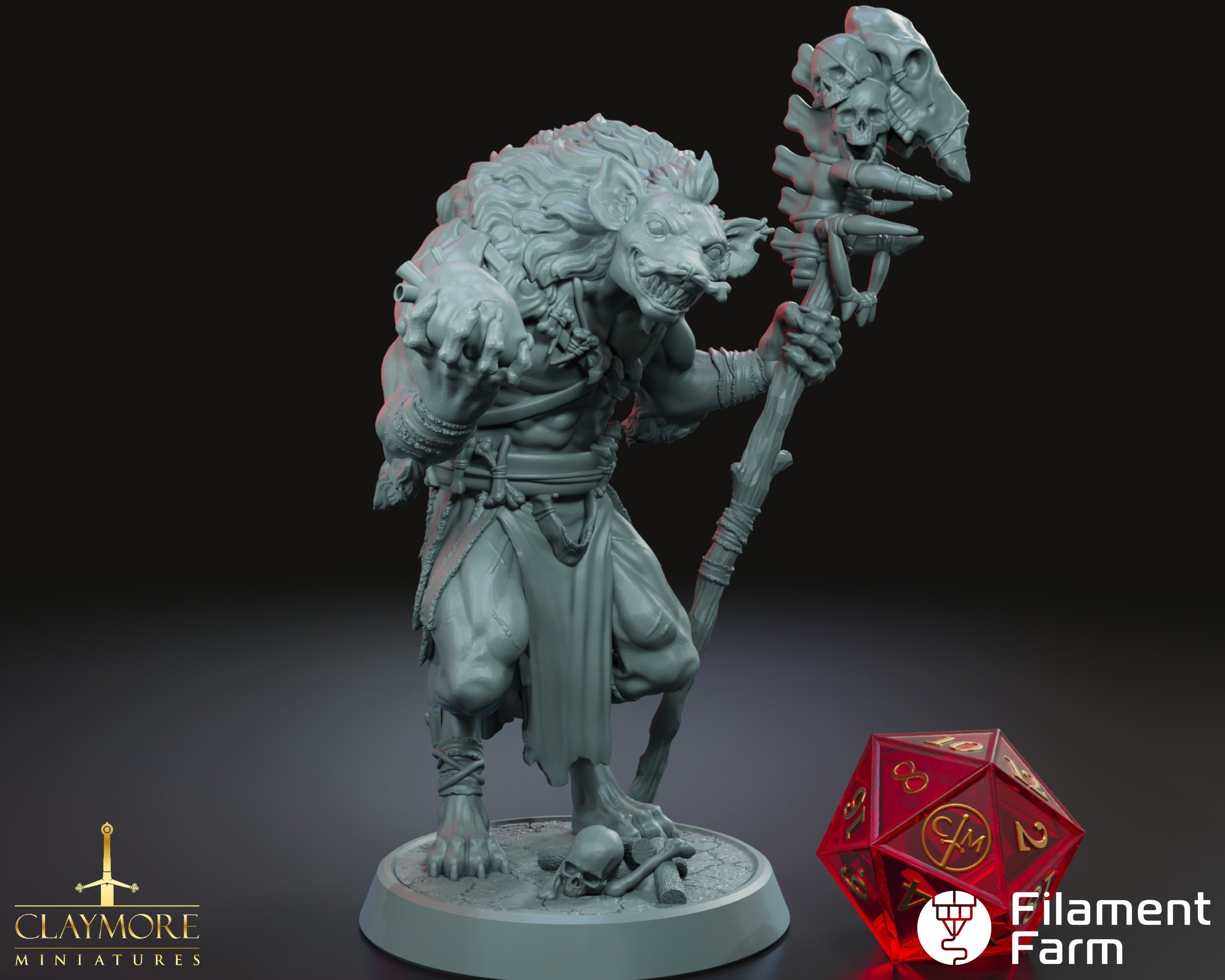 Gnoll Shaman - Death in the Dunes - Highly Detailed Resin 3D Printed M ...