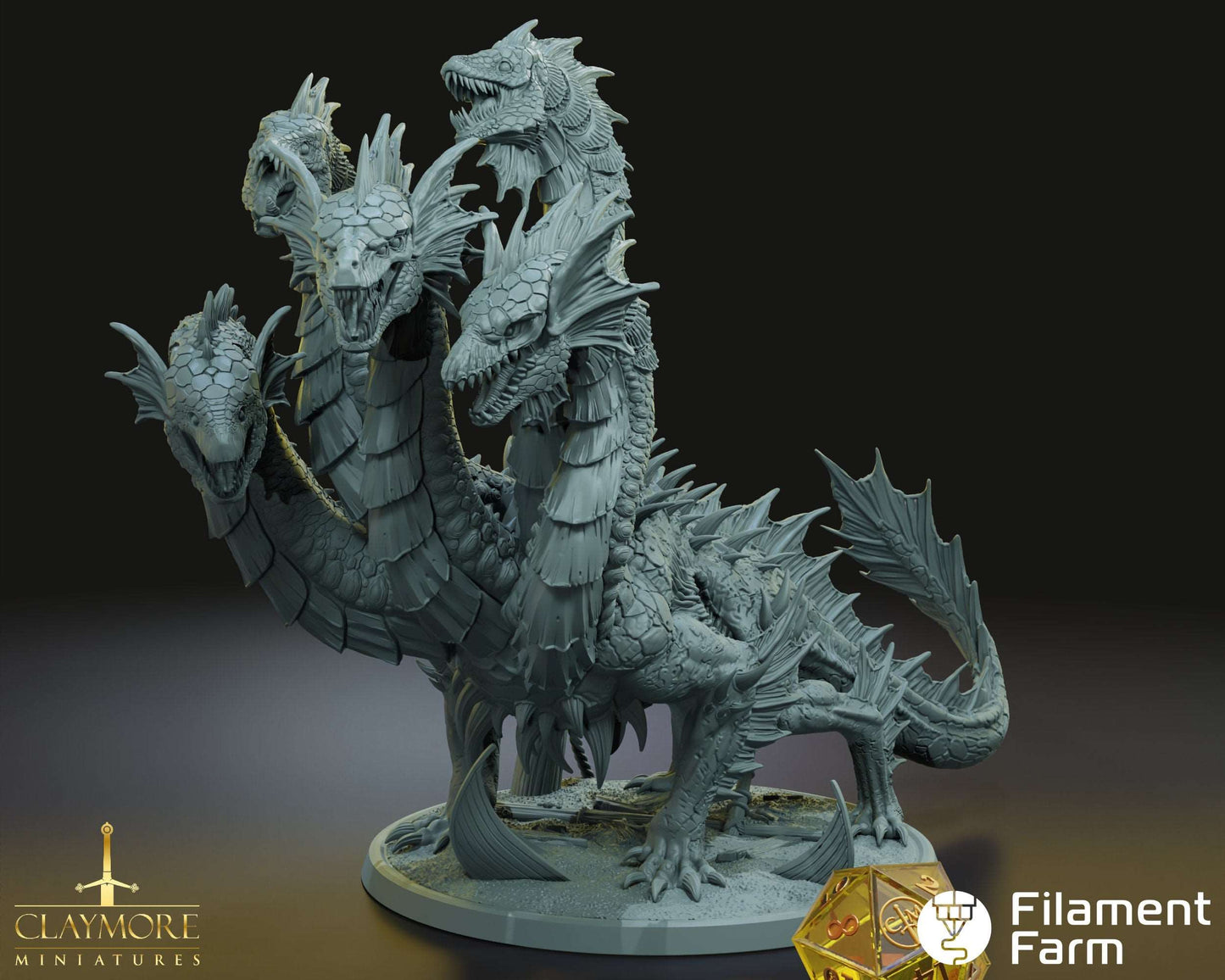 Hydra - Heroes Above, Hades Below - Highly Detailed Resin 3D Printed Miniature