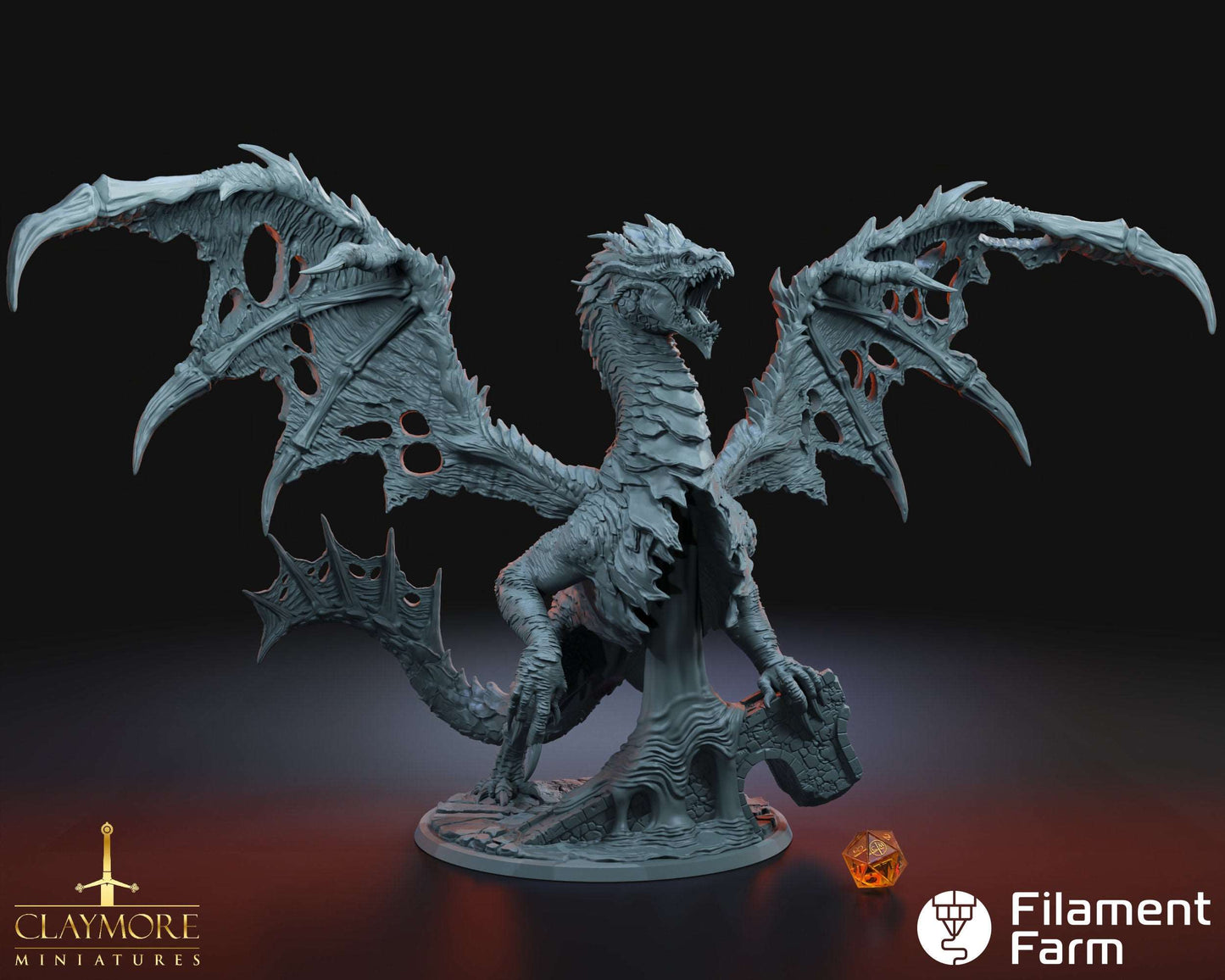 Malebolge, The Sinner Devourer, Green Dragon - Wages of Sin - Highly Detailed Resin 3D Printed Miniature