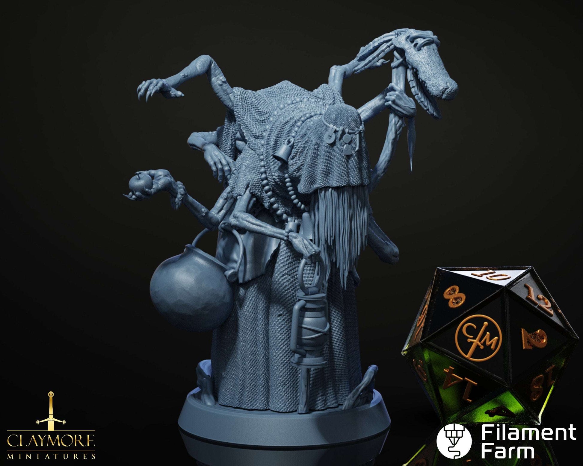 Bone Turner Hag - Return to the Whispering Swamps - Highly Detailed Resin 8k 3D Printed Miniature