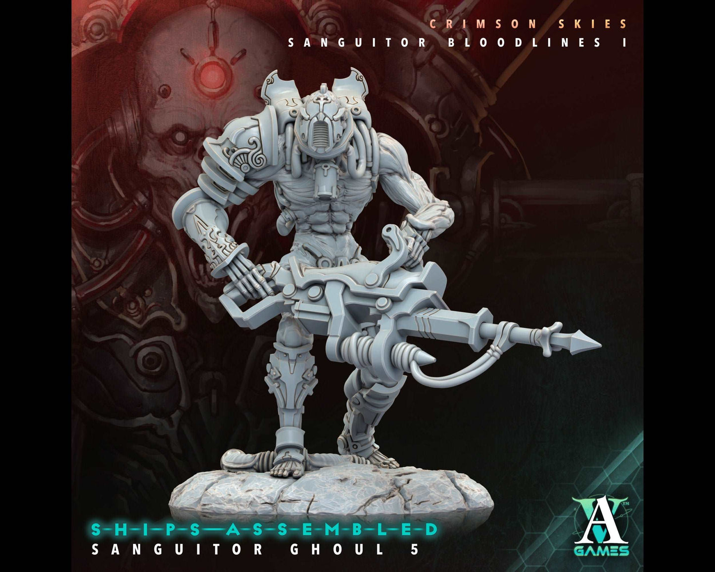 Sanguitor Ghoul 5 - Crimson Skies - Highly Detailed Resin 8k 3D Printed Miniature