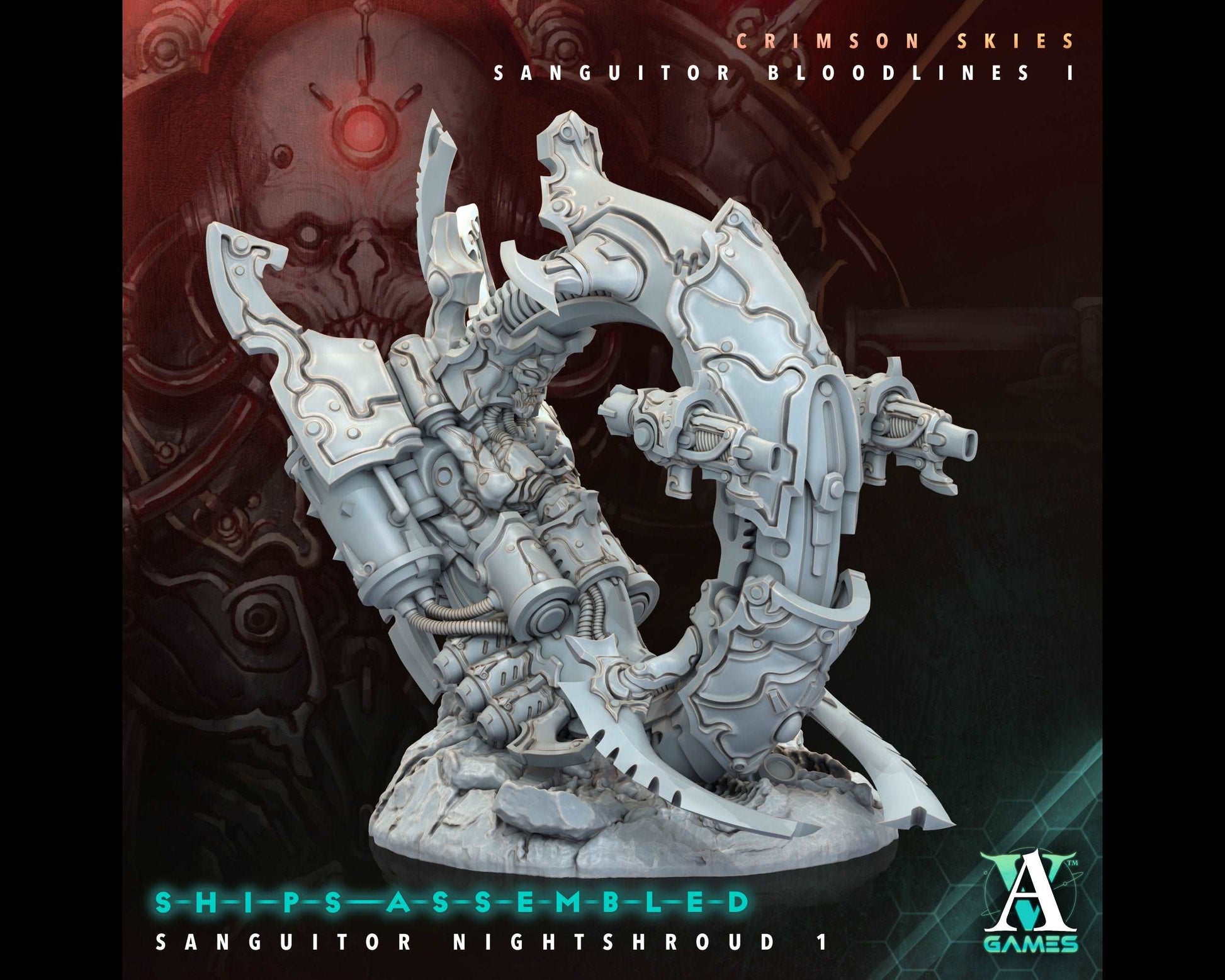 Sanguitor Nightshroud 3 - Crimson Skies - Highly Detailed Resin 8k 3D Printed Miniature