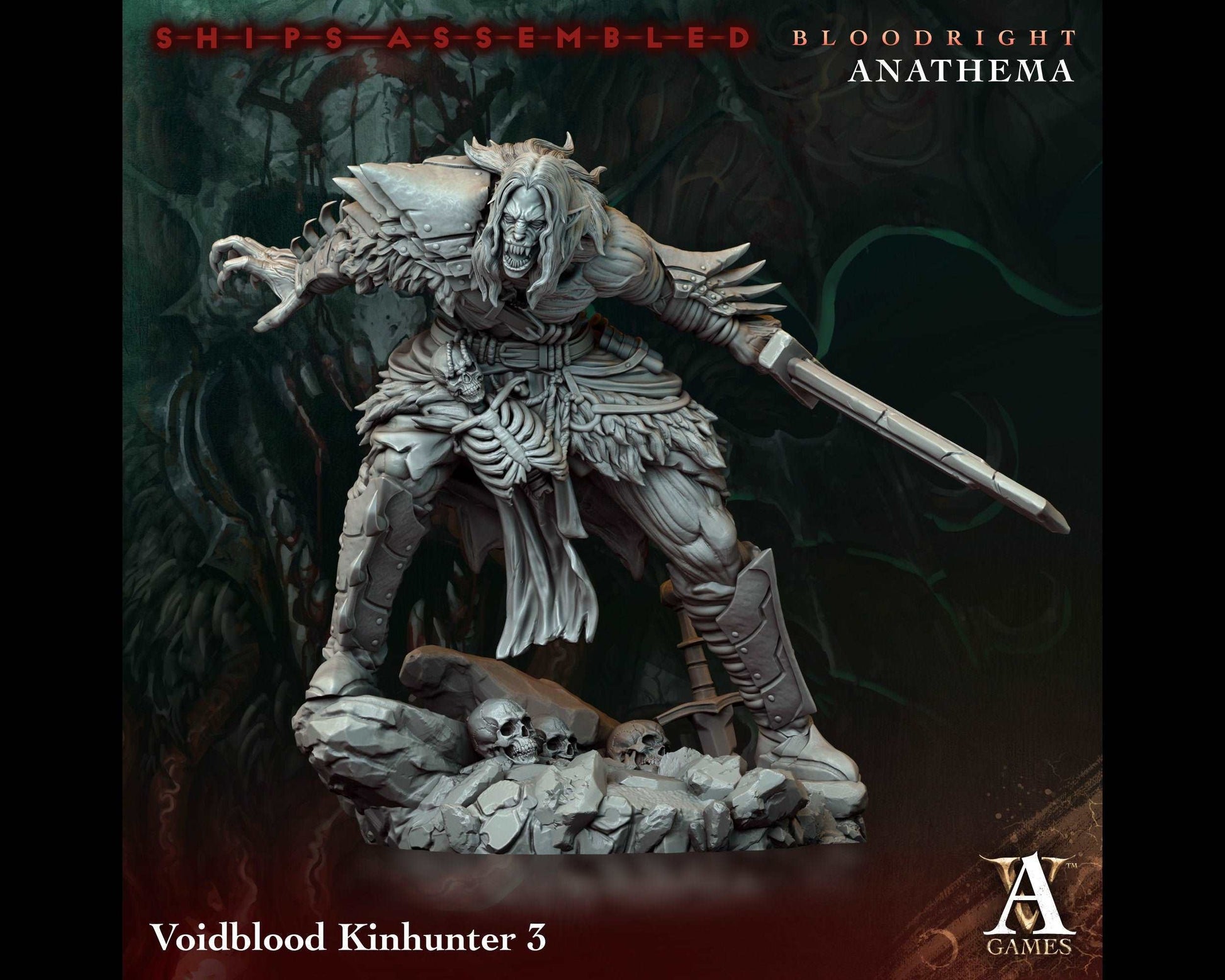 Kinhunter 3 - Bloodright Anathema - Highly Detailed Resin 8k 3D Printed Miniature