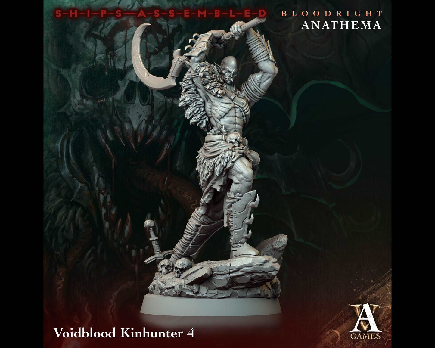 Kinhunter 4 - Bloodright Anathema - Highly Detailed Resin 8k 3D Printed Miniature