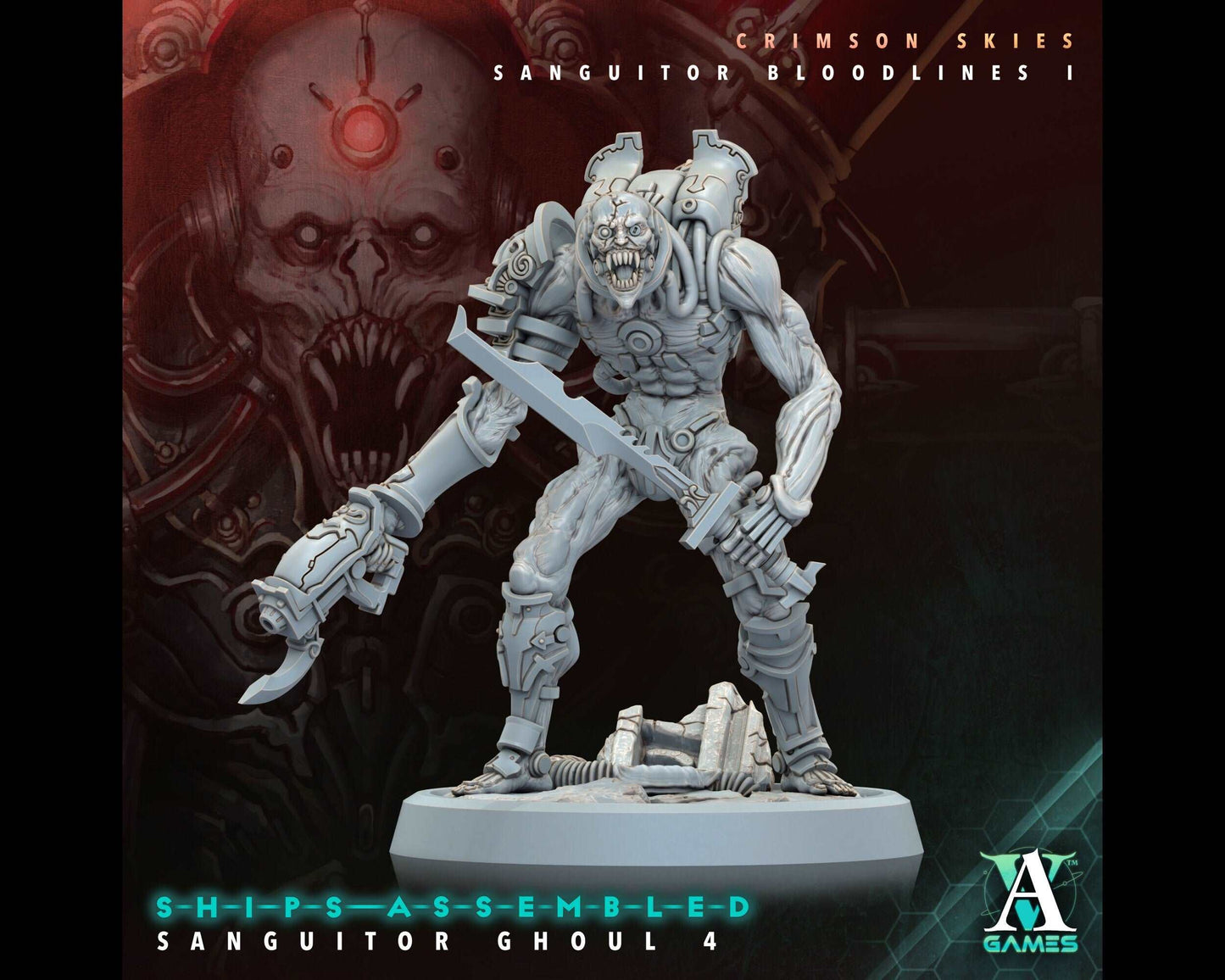 Sanguitor Ghoul 4 - Crimson Skies - Highly Detailed Resin 8k 3D Printed Miniature