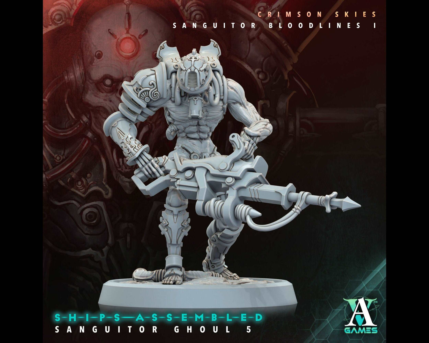 Sanguitor Ghoul 5 - Crimson Skies - Highly Detailed Resin 8k 3D Printed Miniature