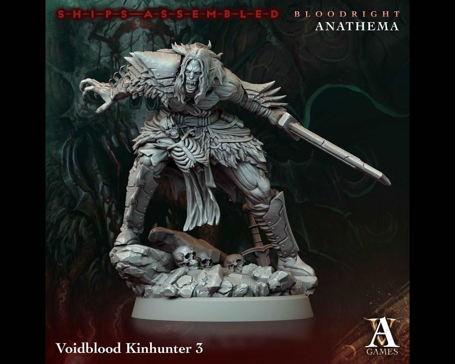 Kinhunter 3 - Bloodright Anathema - Highly Detailed Resin 8k 3D Printed Miniature