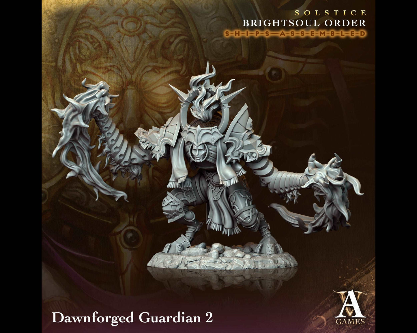 Dawnforged Guardian 2 - Brightsoul Order - Highly Detailed Resin 8k 3D Printed Miniature