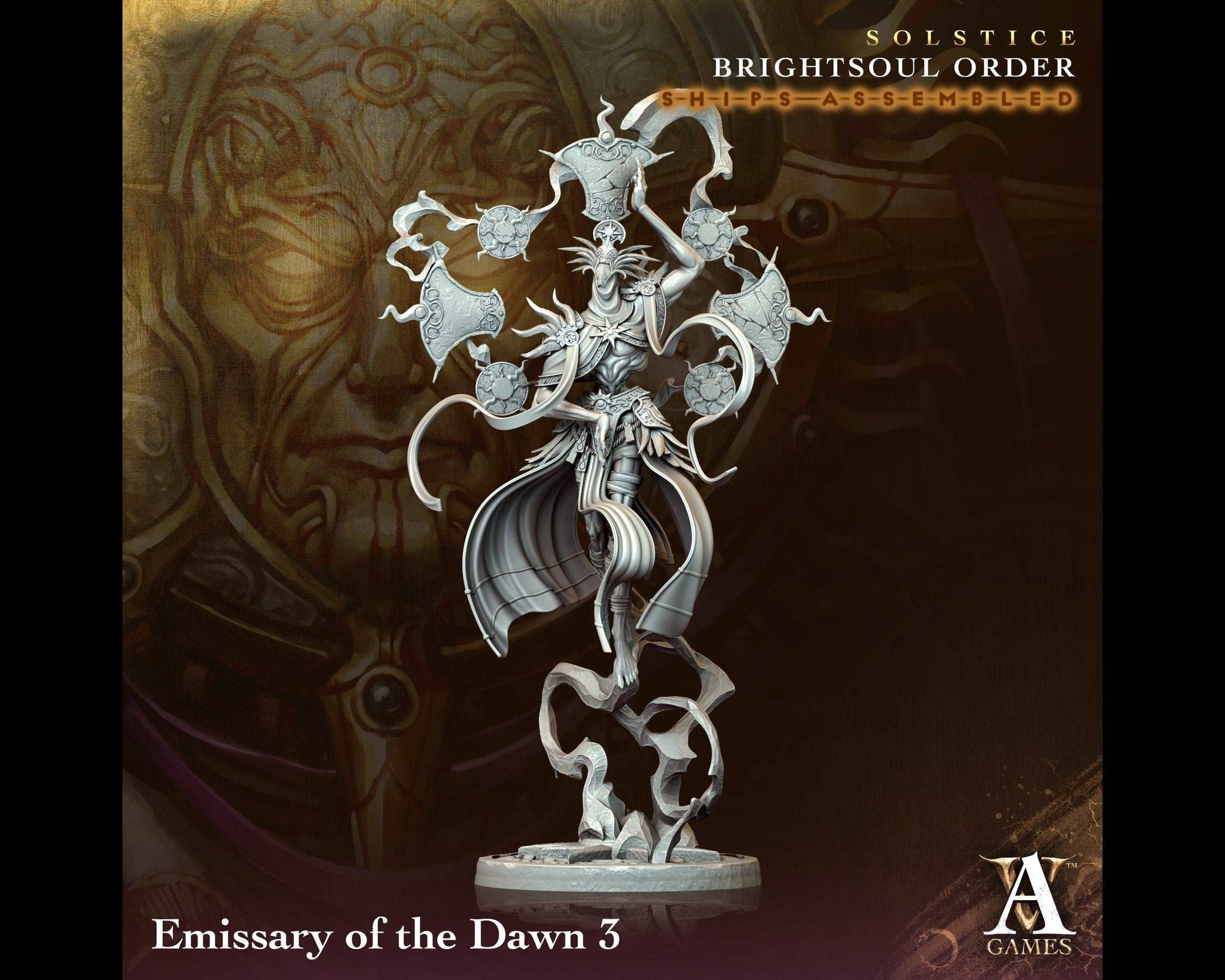 Emissary of the Dawn 3 - Brightsoul Order - Highly Detailed Resin 8k 3D Printed Miniature