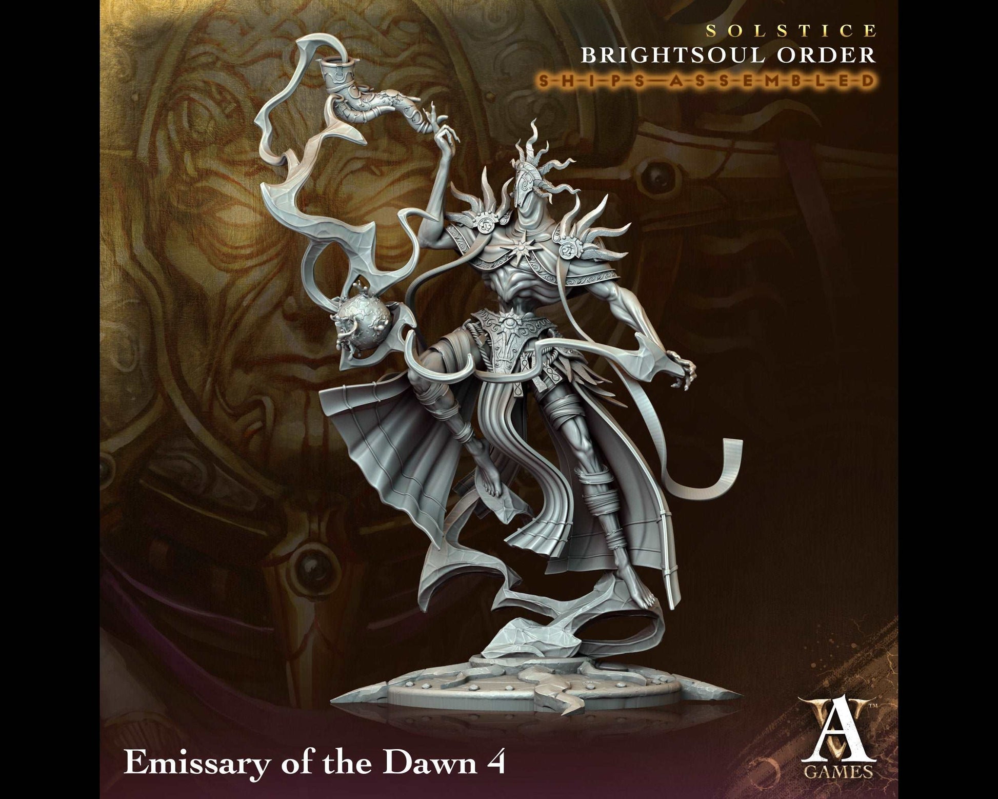 Emissary of the Dawn 4 - Brightsoul Order - Highly Detailed Resin 8k 3D Printed Miniature