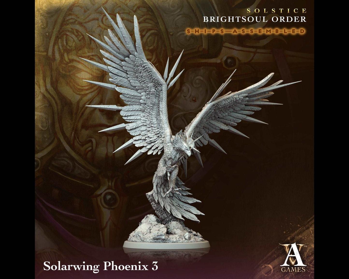 Solarwing Phoenix 3 - Brightsoul Order - Highly Detailed Resin 8k 3D Printed Miniature