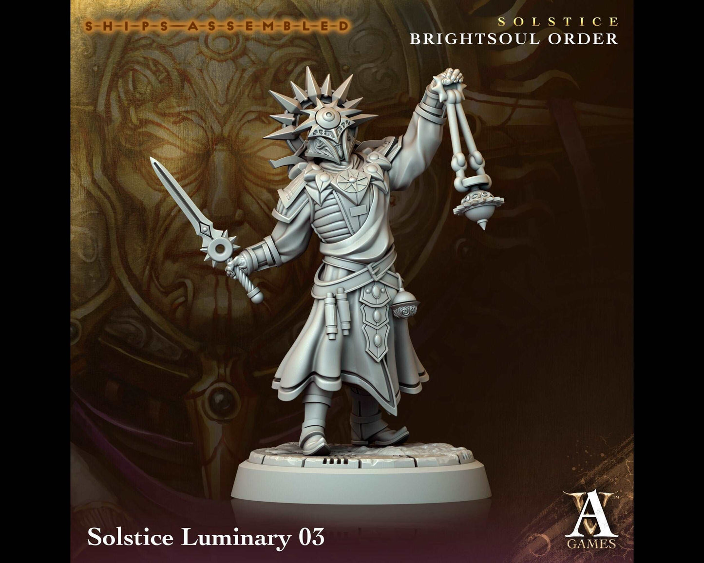 Solstice Luminary 3 - Brightsoul Order - Highly Detailed Resin 8k 3D Printed Miniature