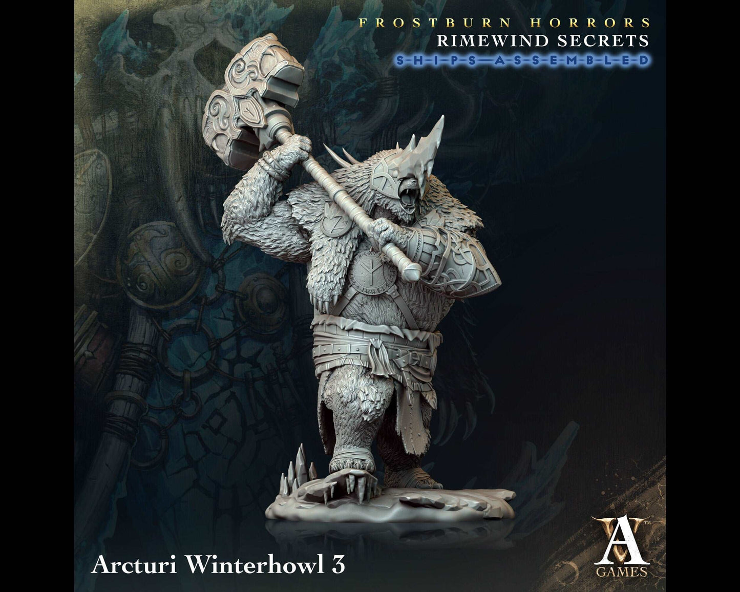 Arcturi Winterhowl 3 - Rimewind Secrets - Highly Detailed Resin 8k 3D Printed Miniature