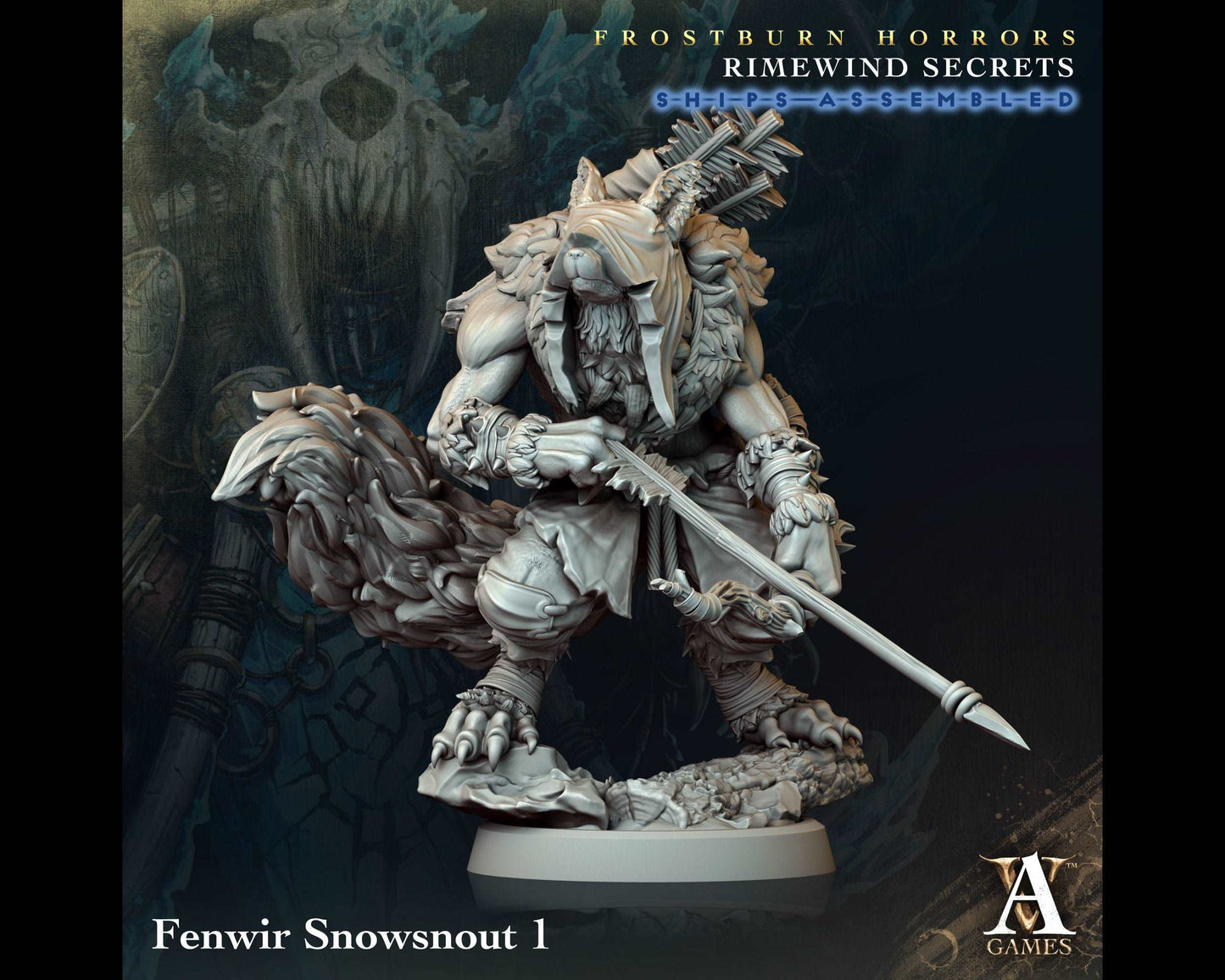 Fenwir Snowsnout 1 - Rimewind Secrets - Highly Detailed Resin 8k 3D Printed Miniature