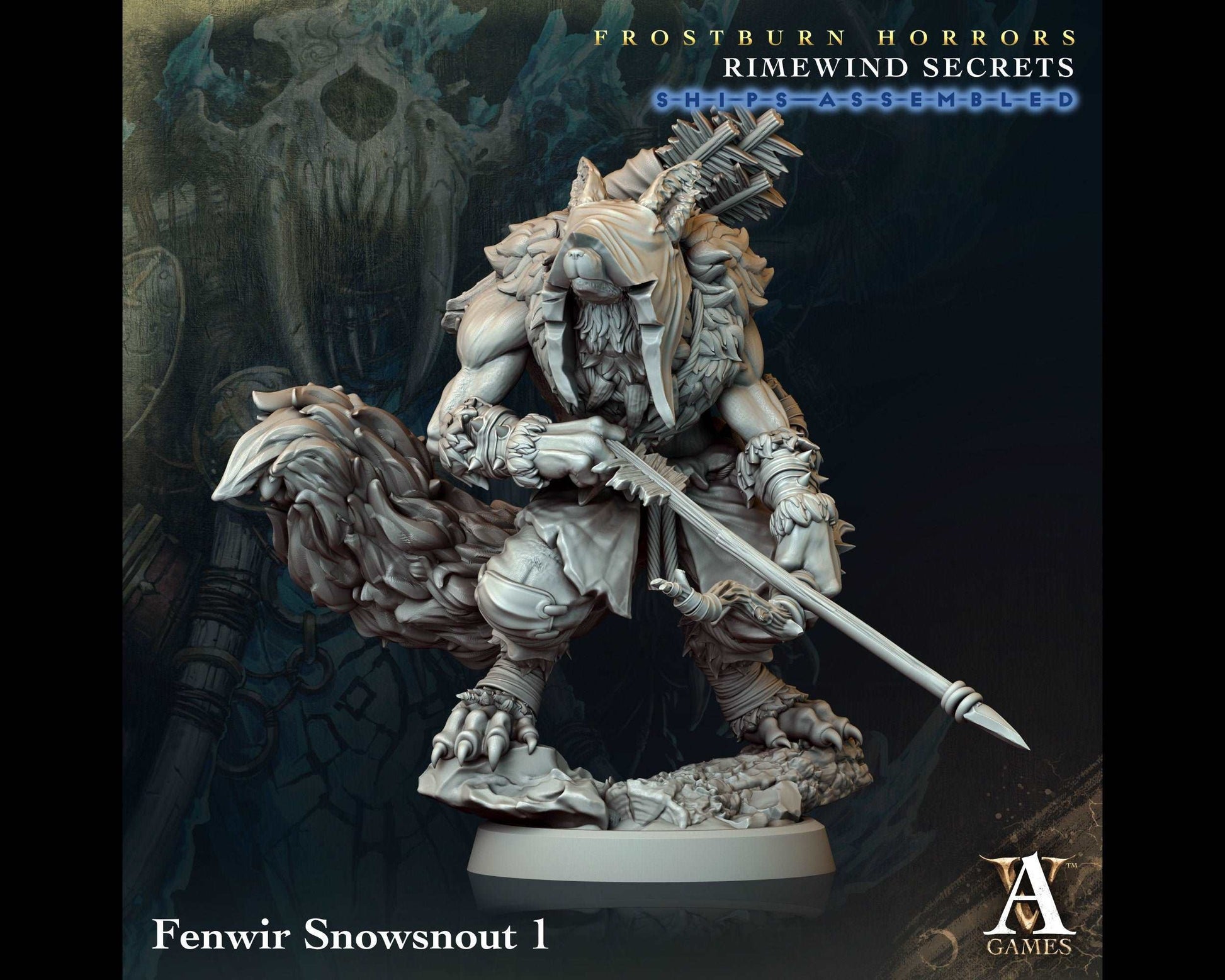 Fenwir Snowsnout 3 - Rimewind Secrets - Highly Detailed Resin 8k 3D Printed Miniature